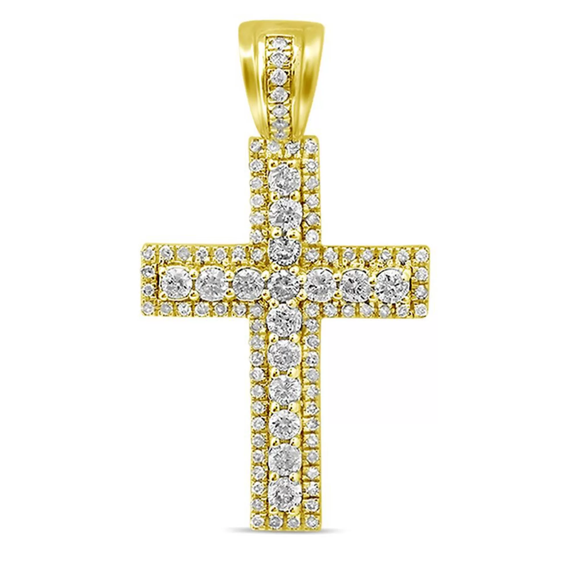 Bracelets^* 3/4 Ct. Tw. Diamond Cross Pendant In 10K Yellow Gold