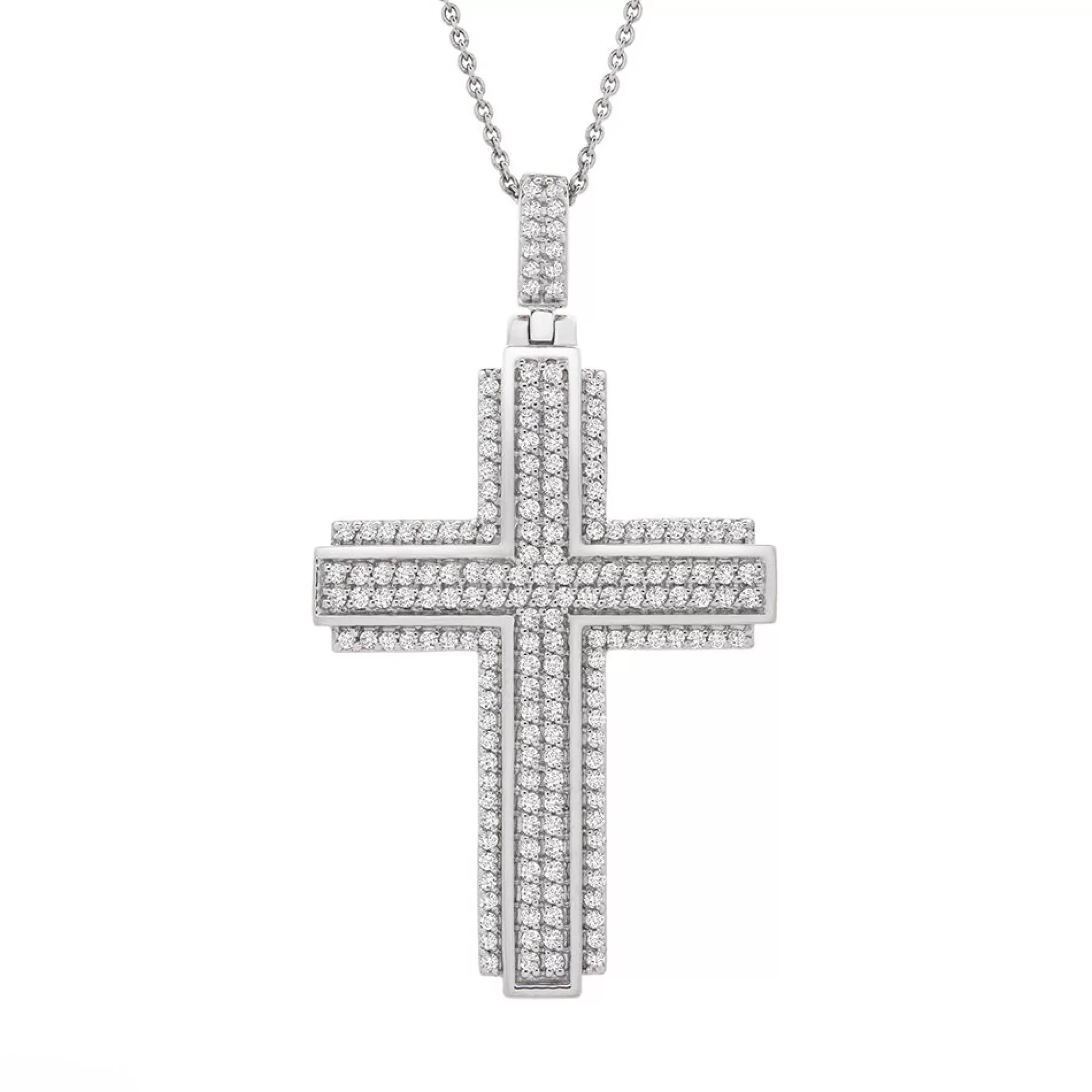 Necklaces & Pendants^* 1 Ct. Tw. Diamond Cross Pendant In Sterling Silver