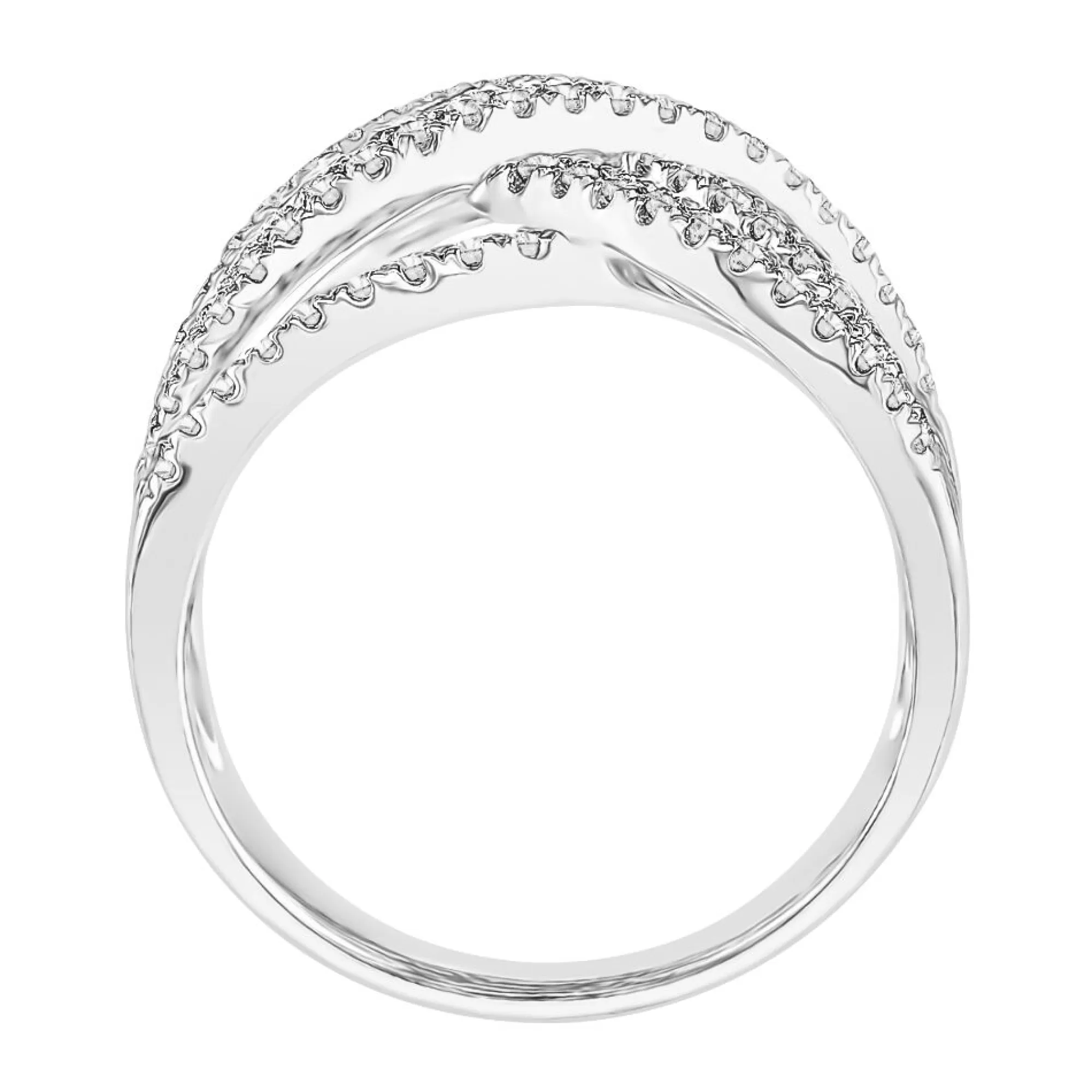 Rings^* 1 Ct. Tw. Diamond Crossover Band In 10K White Gold