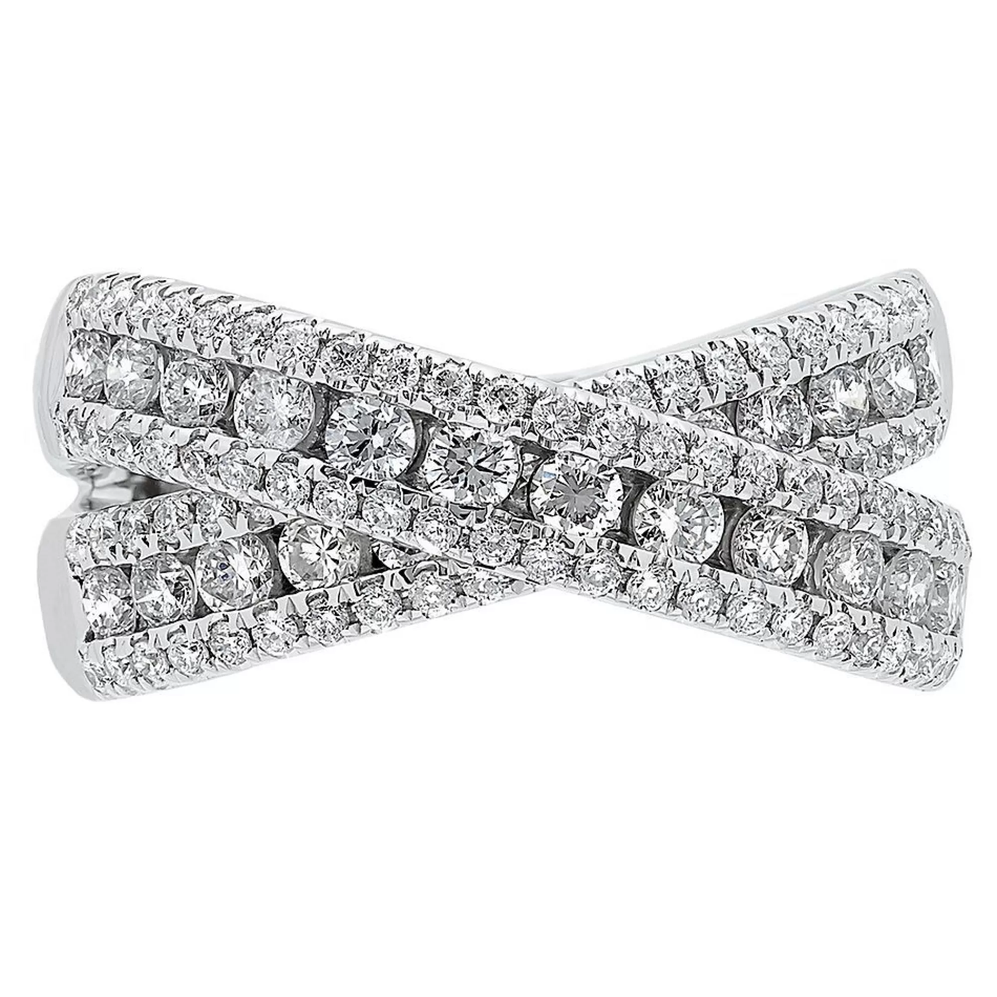 Rings^* 1 1/2 Ct. Tw. Diamond Crossover Ring In 14K White Gold