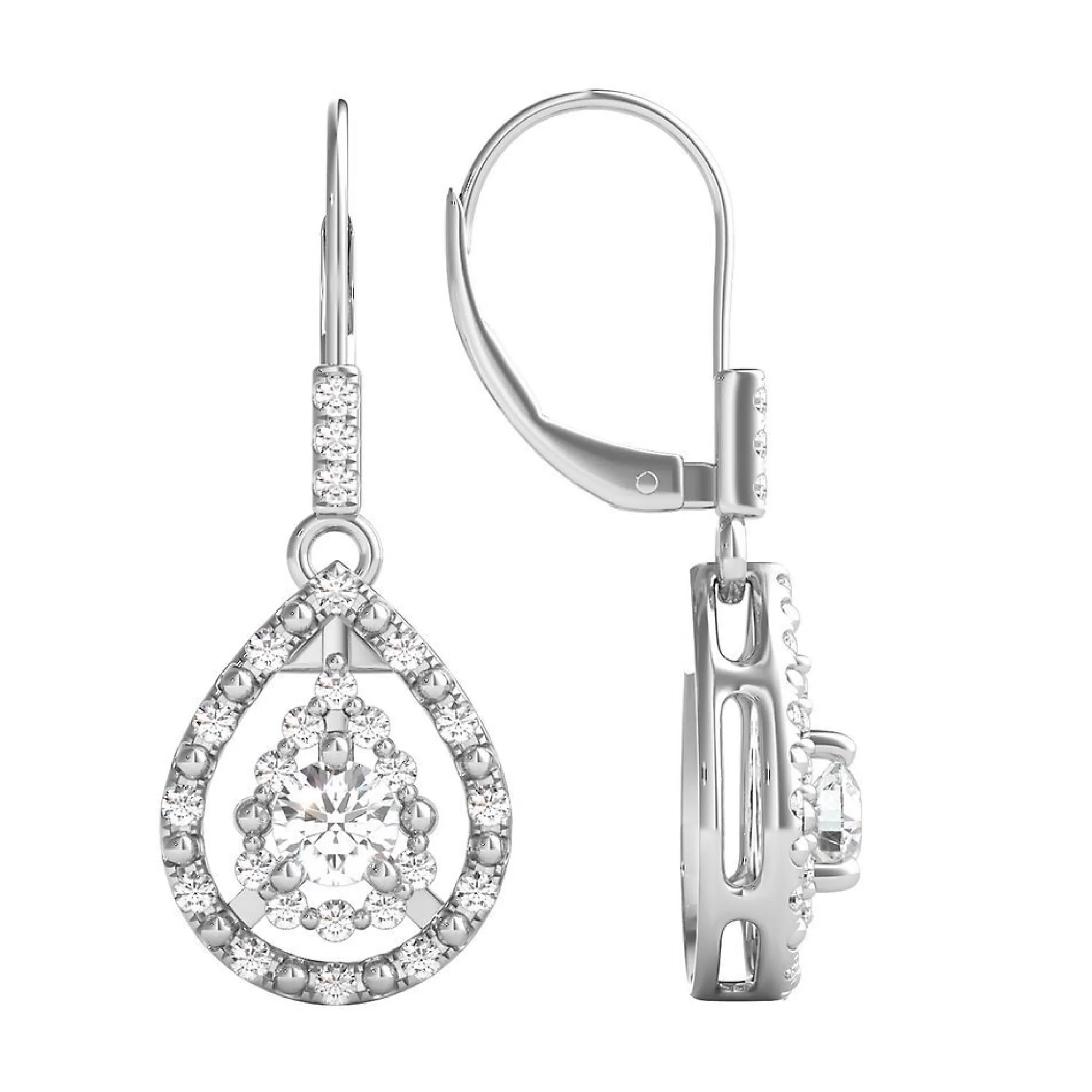 Earrings^* 1/3 Ct. Tw. Diamond Dangle Earrings In 10K White Gold