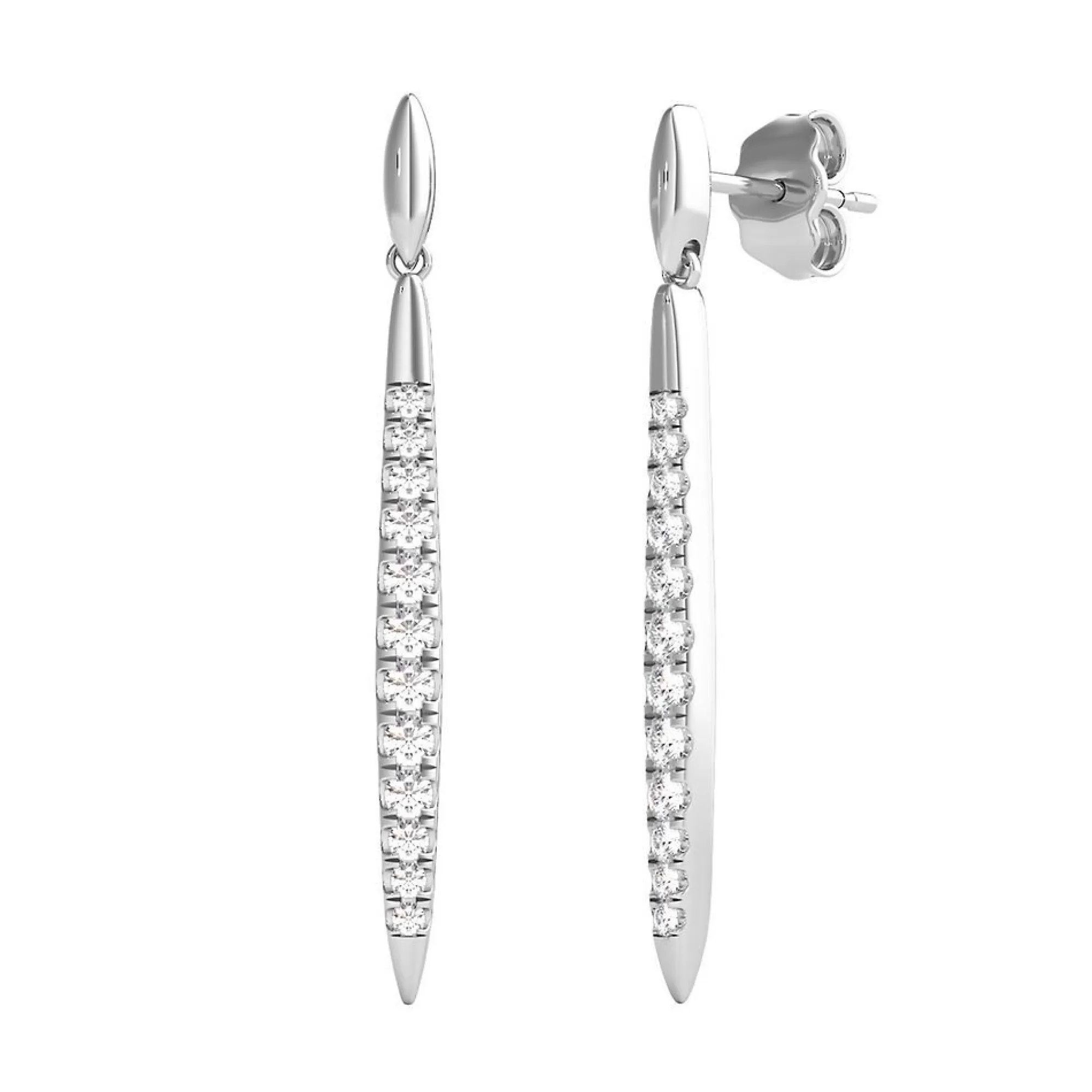 Earrings^* 1/2 Ct. Tw. Diamond Earrings In 10K White Gold