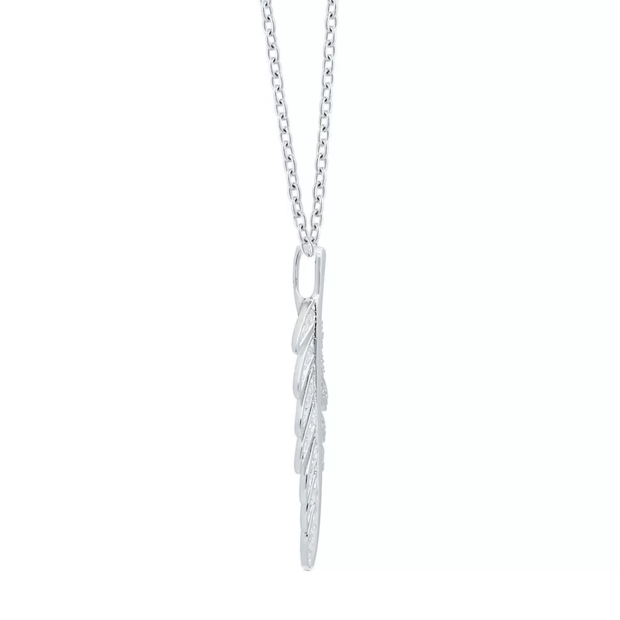 Necklaces & Pendants^* 1/10 Ct. Tw. Diamond Feather Pendant In Sterling Silver