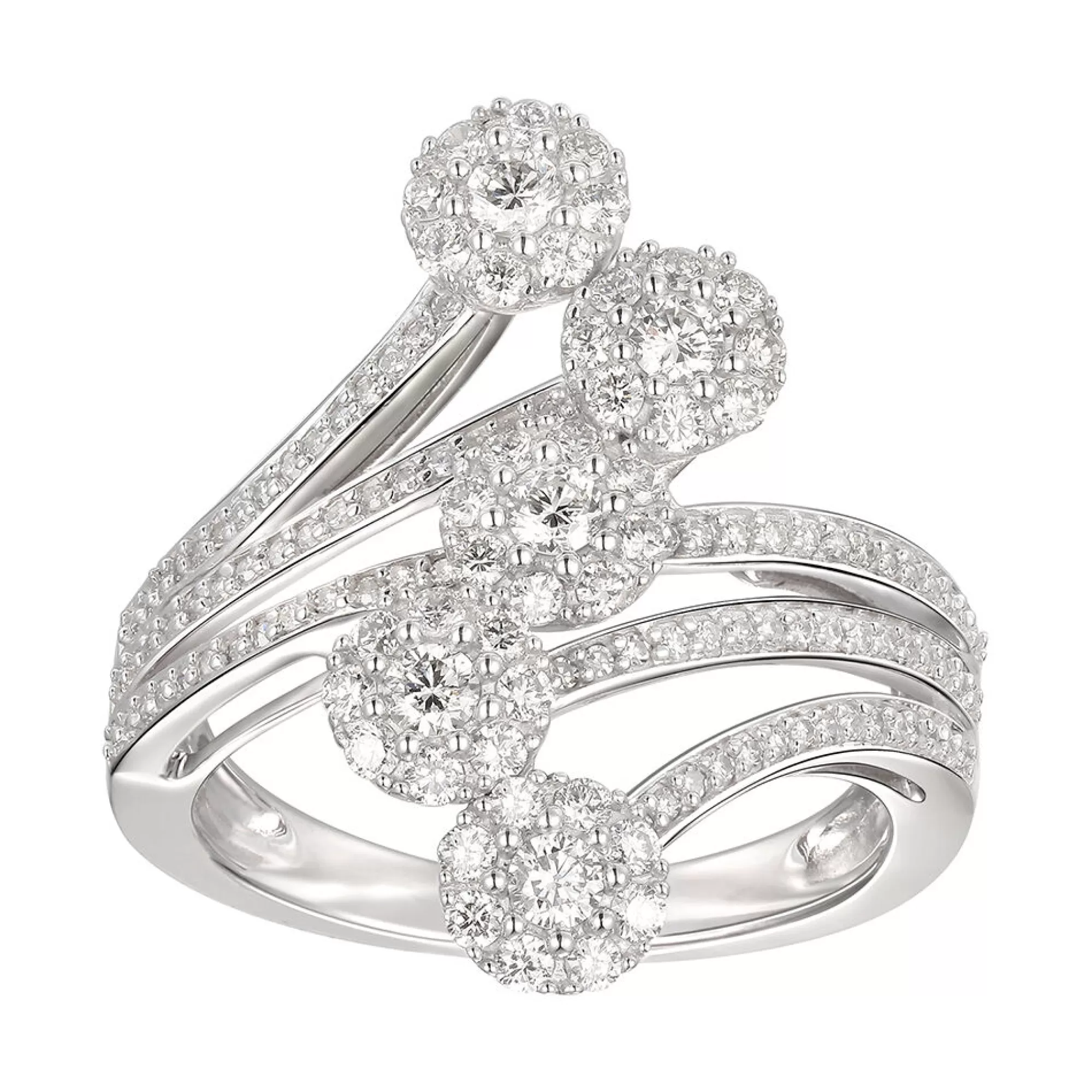 Rings^* 1 Ct. Tw. Diamond Five-Stone Ring In 10K White Gold