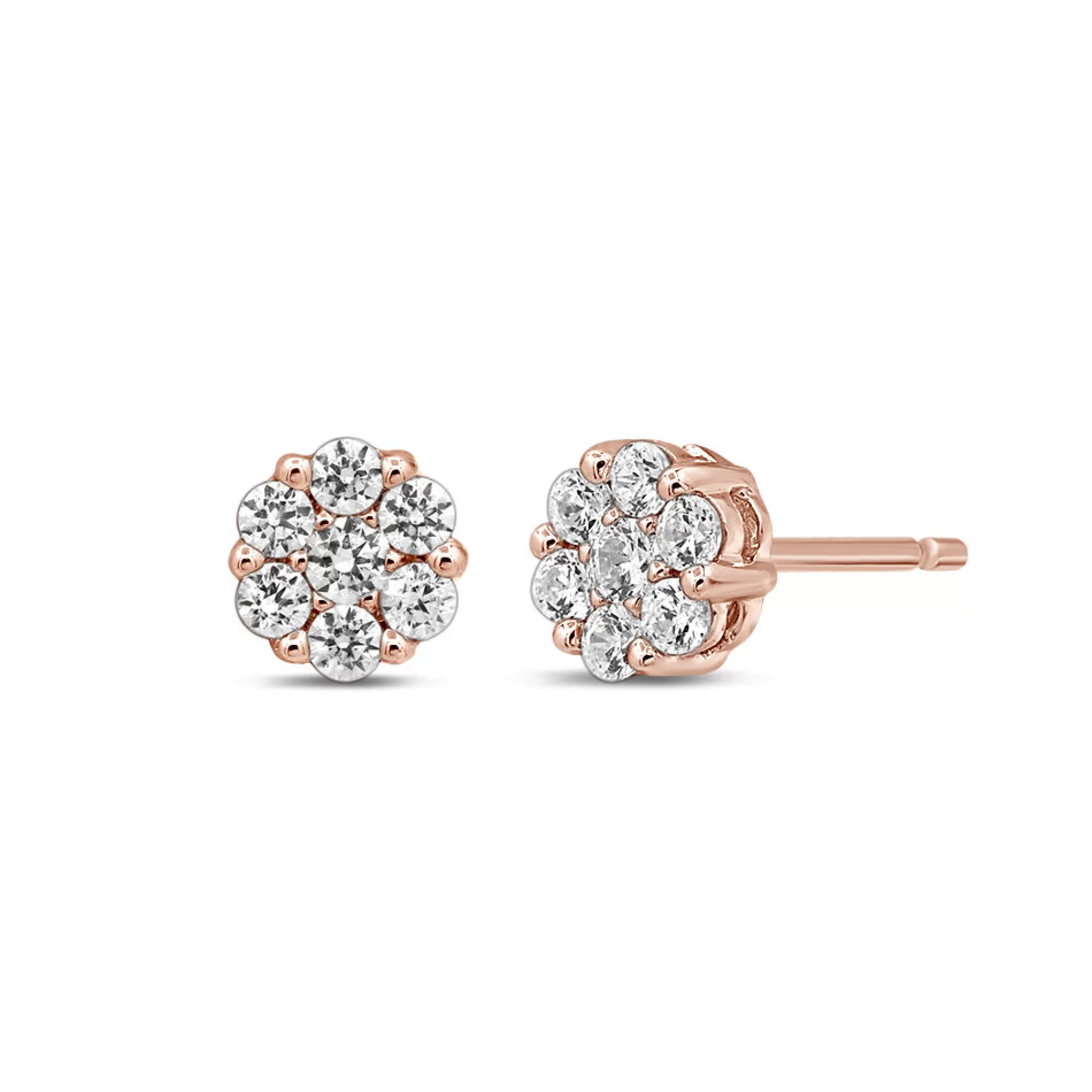 Earrings^Mirabela® 1/2 Ct. Tw. Diamond Flower Stud Earrings In 10K Rose Gold
