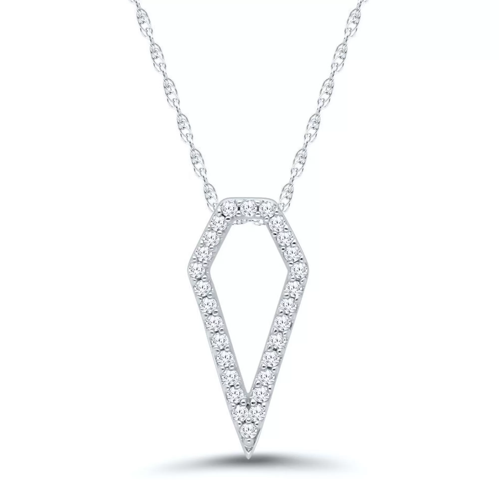 Necklaces & Pendants^* 1/10 Ct. Tw. Diamond Geometric Pendant In 10K White Gold