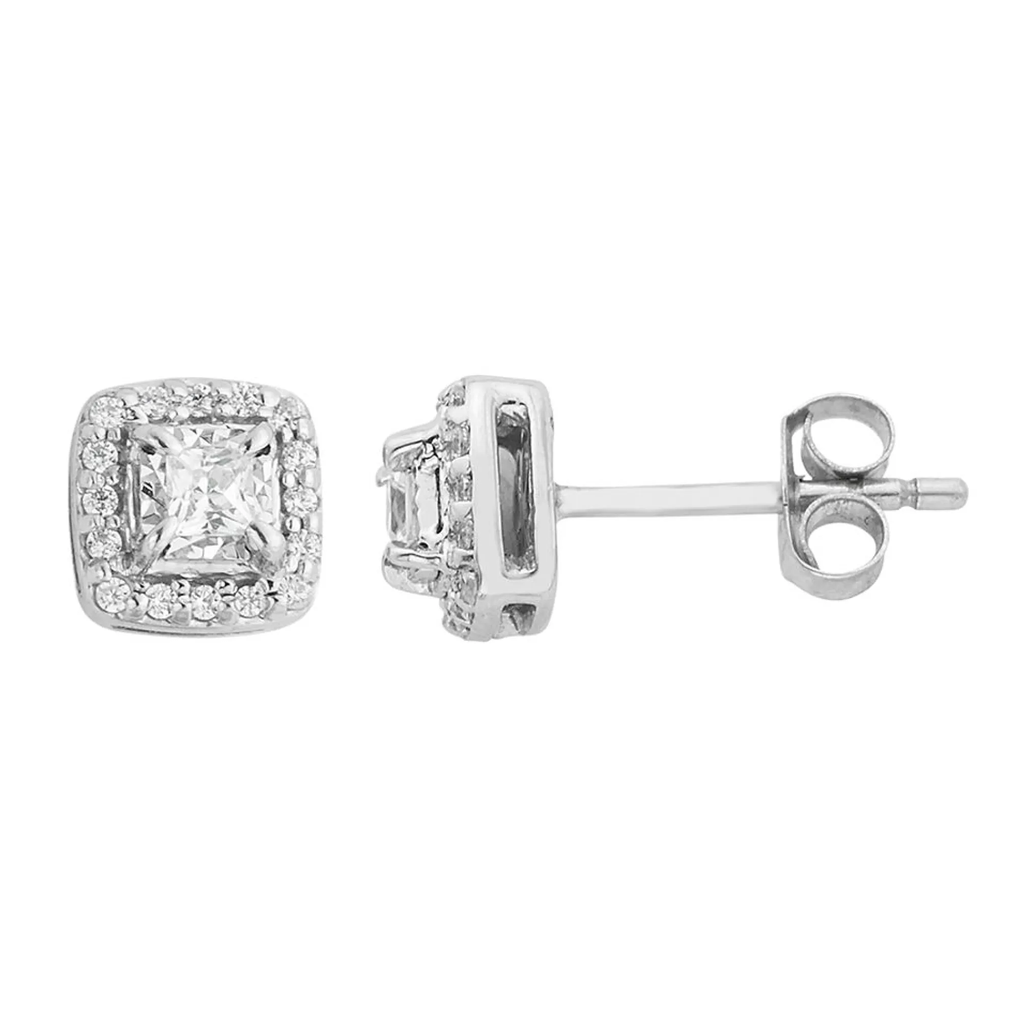 Earrings^* 1/2 Ct. Tw. Diamond Halo Stud Earrings In 10K Gold