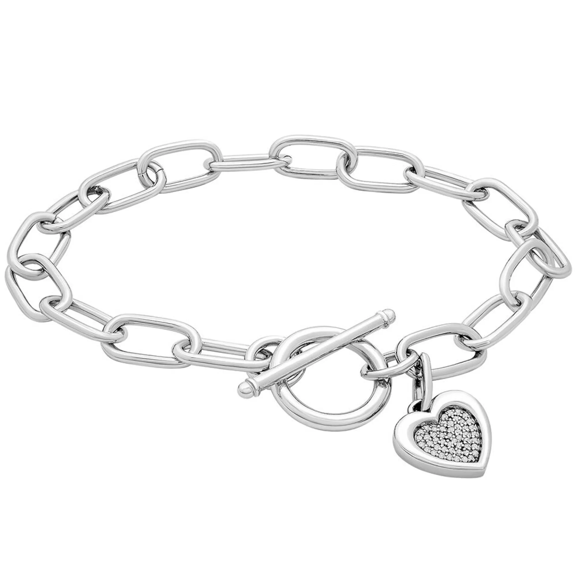 Bracelets^* 1/10 Ct. Tw. Diamond Heart Bracelet In Sterling Silver