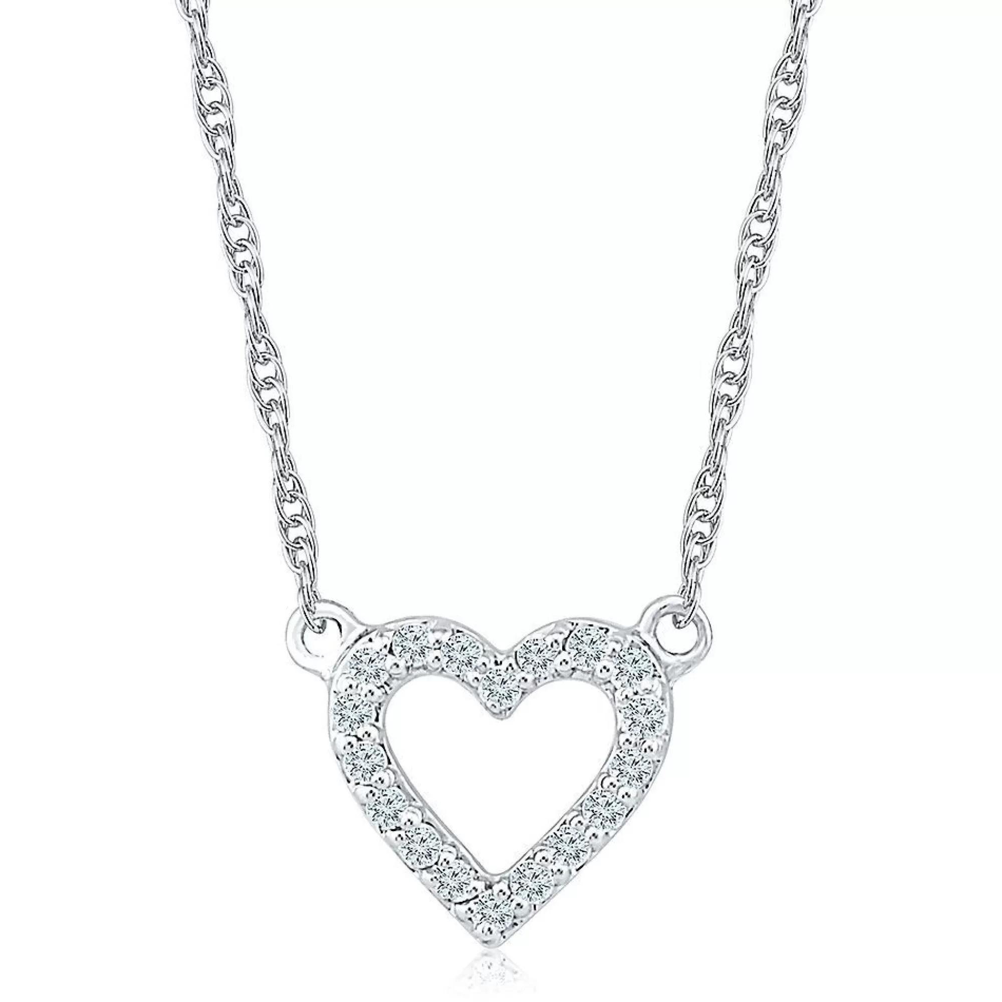 Necklaces & Pendants^* 1/10 Ct. Tw. Diamond Heart Necklace In 10K White Gold