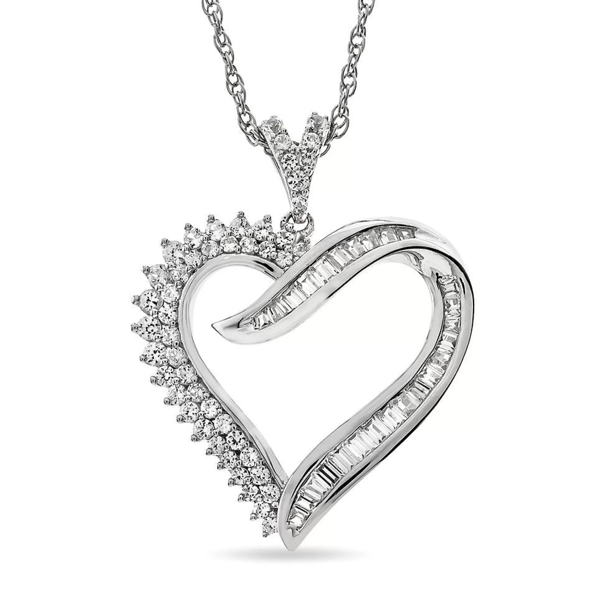 Necklaces & Pendants^* 1/2 Ct. Tw. Diamond Heart Pendant In 10K White Gold