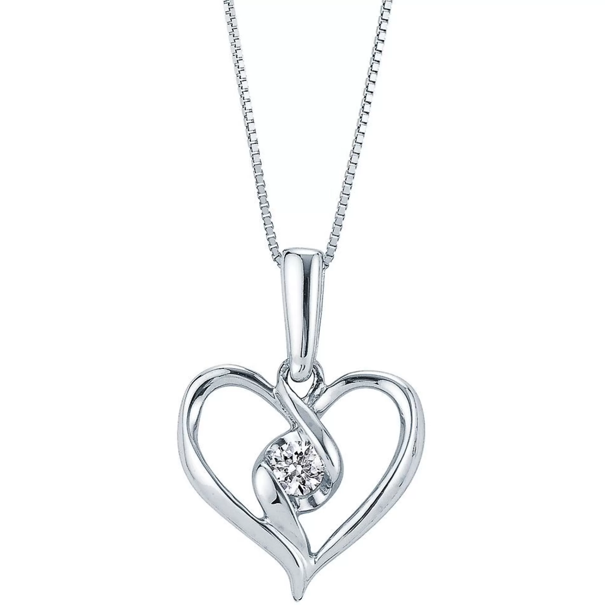 Necklaces & Pendants^Sirena® 1/10 Ct. Tw. Diamond Heart Pendant In 10K White Gold