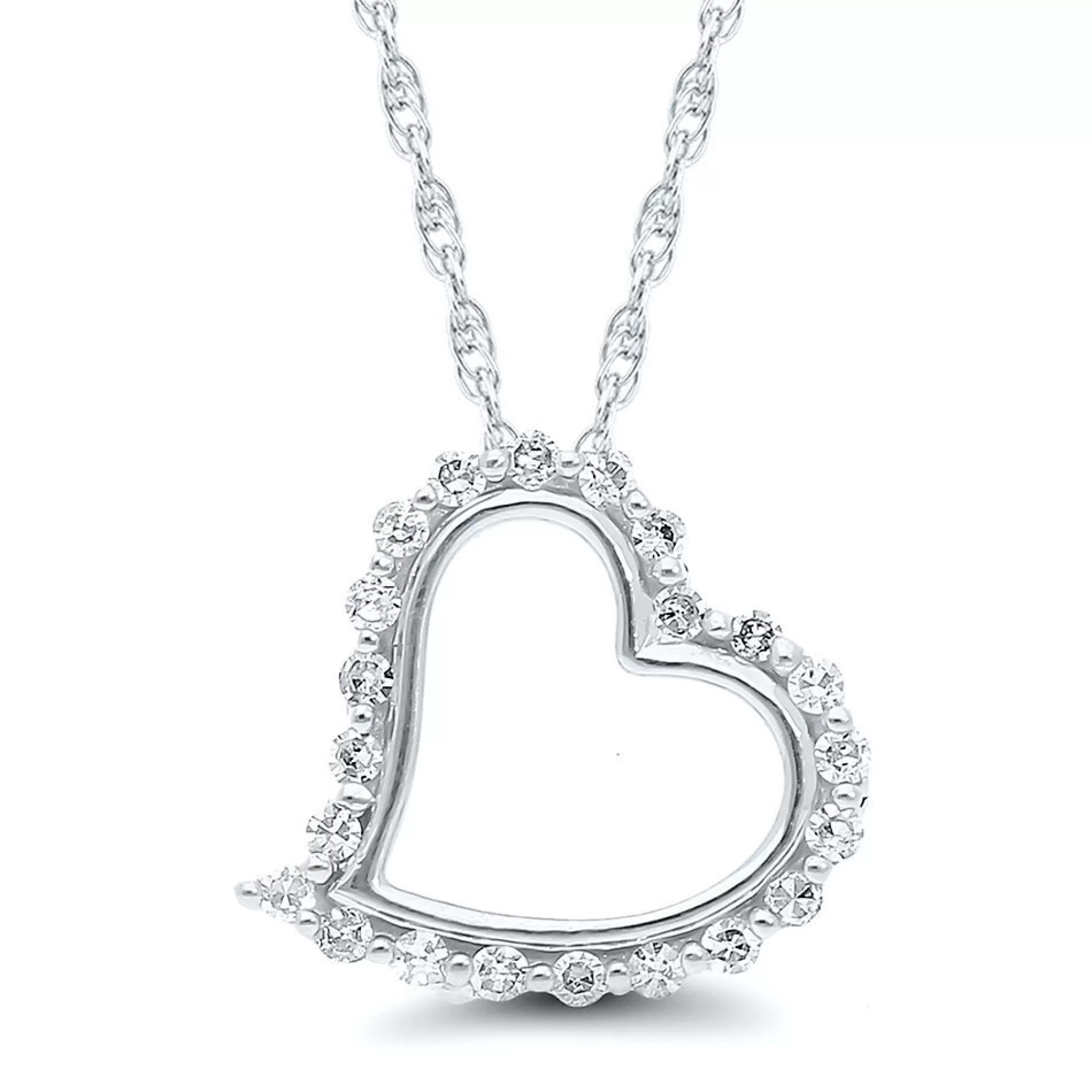 Necklaces & Pendants^* 1/10 Ct. Tw. Diamond Heart Pendant In 10K White Gold