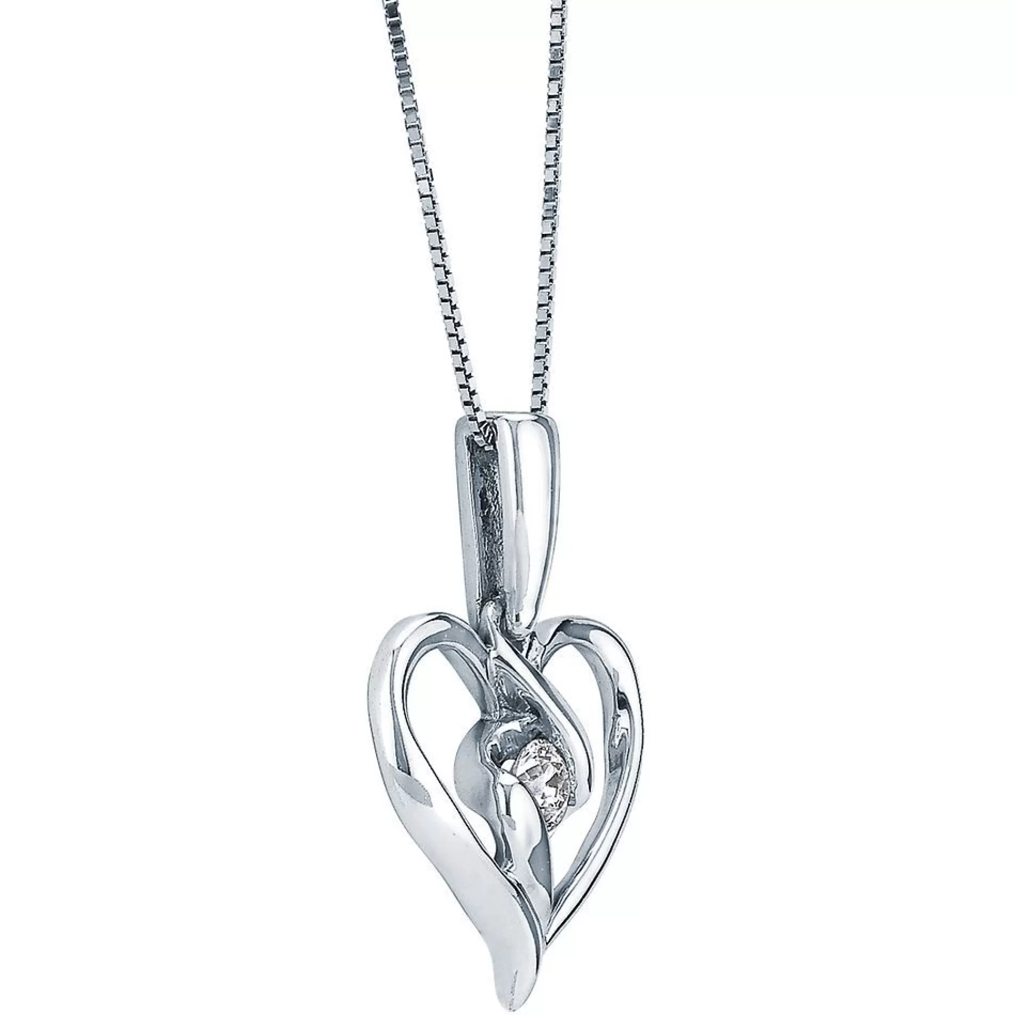 Necklaces & Pendants^Sirena® 1/10 Ct. Tw. Diamond Heart Pendant In 10K White Gold