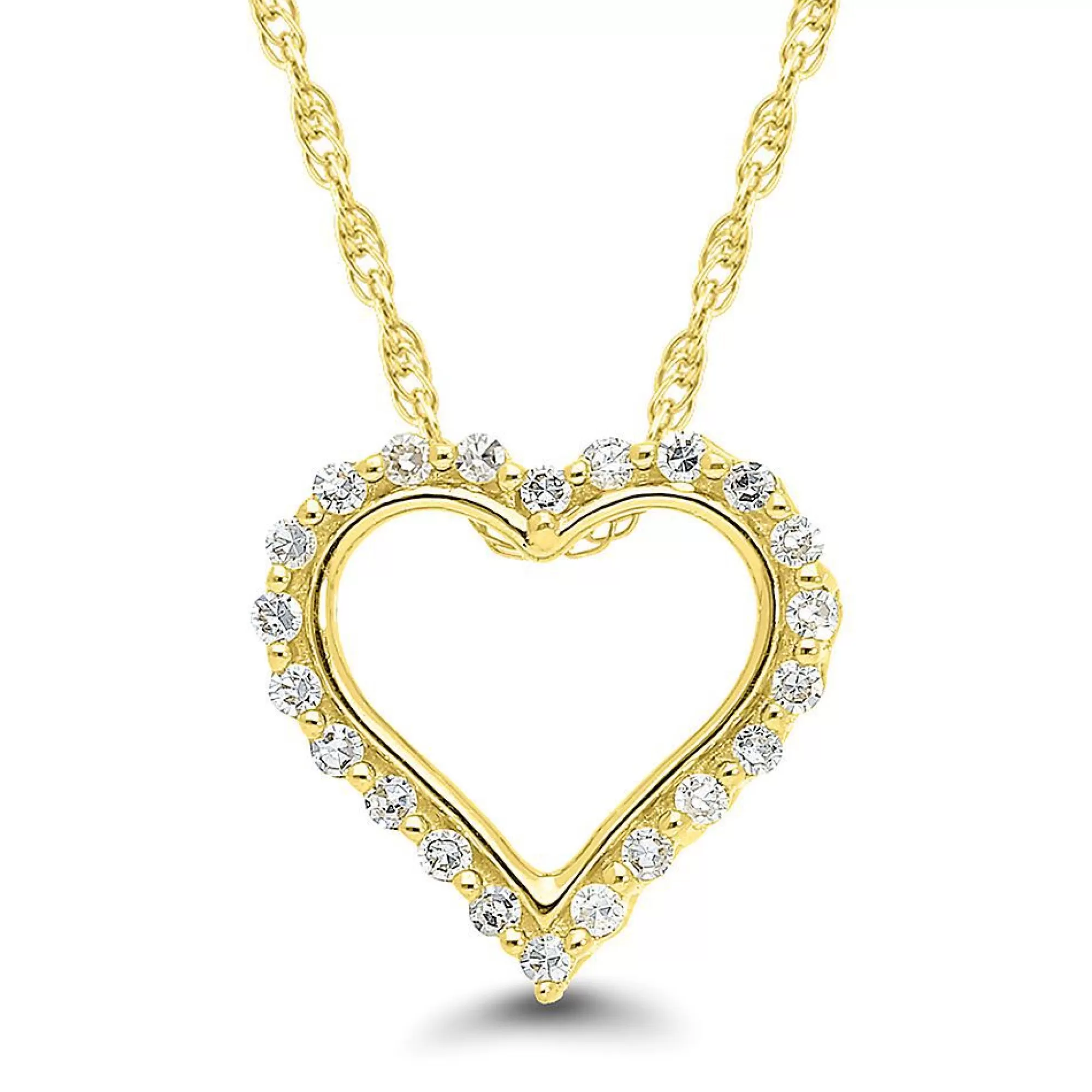 Necklaces & Pendants^* 1/10 Ct. Tw. Diamond Heart Pendant In 10K Yellow Gold