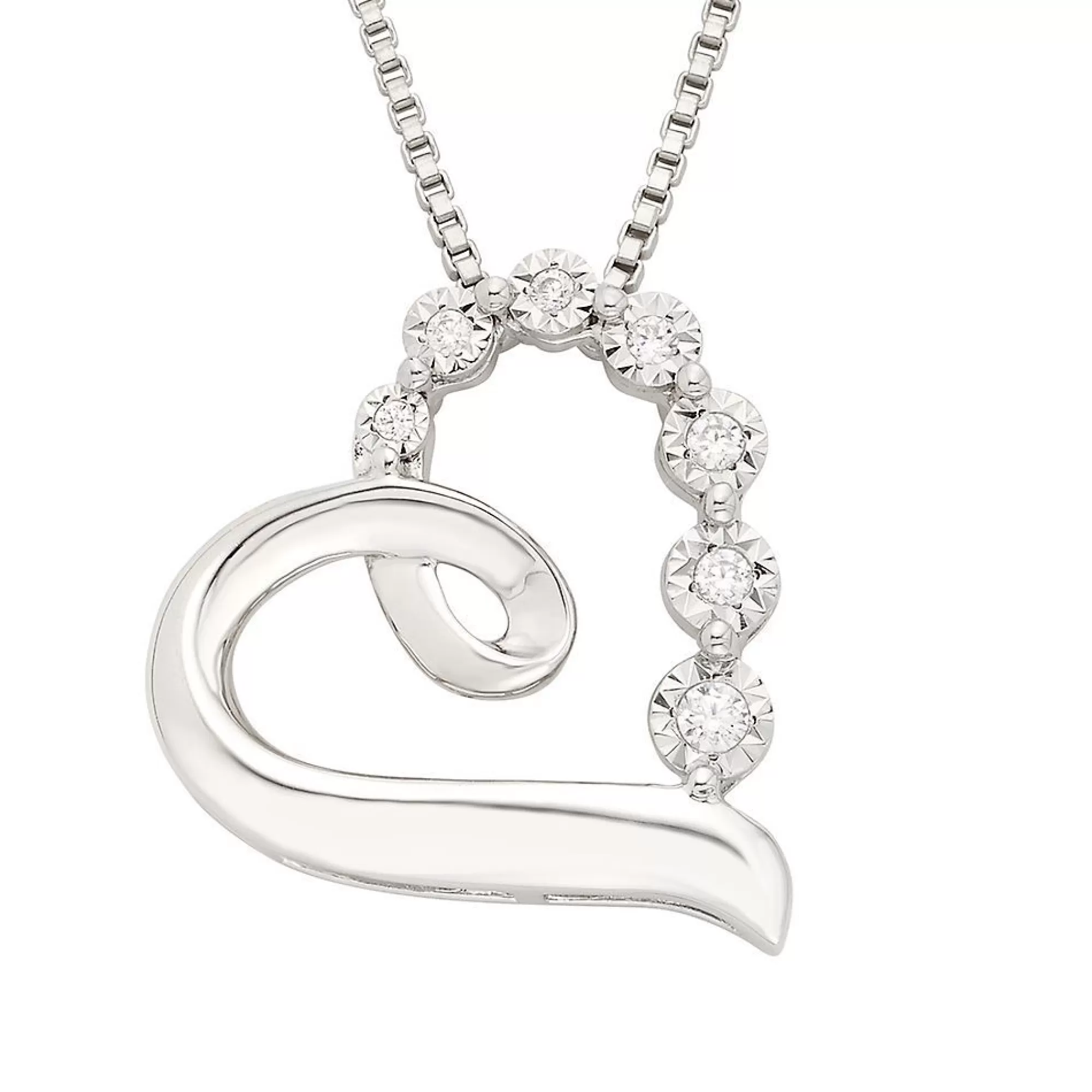 Necklaces & Pendants^* 1/10 Ct. Tw. Diamond Heart Pendant In Sterling Silver