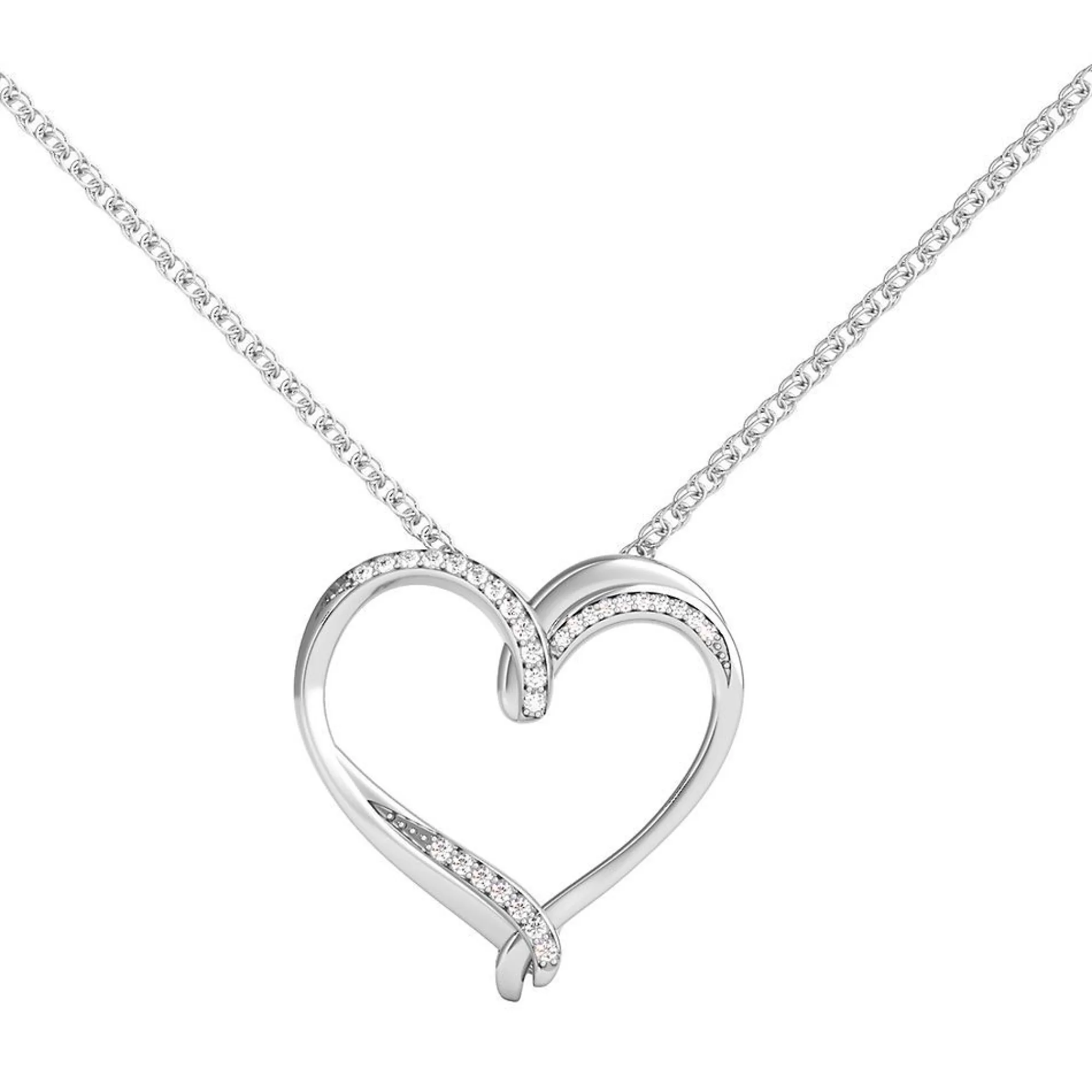 Necklaces & Pendants^* 1/10 Ct. Tw. Diamond Heart Pendant In Sterling Silver