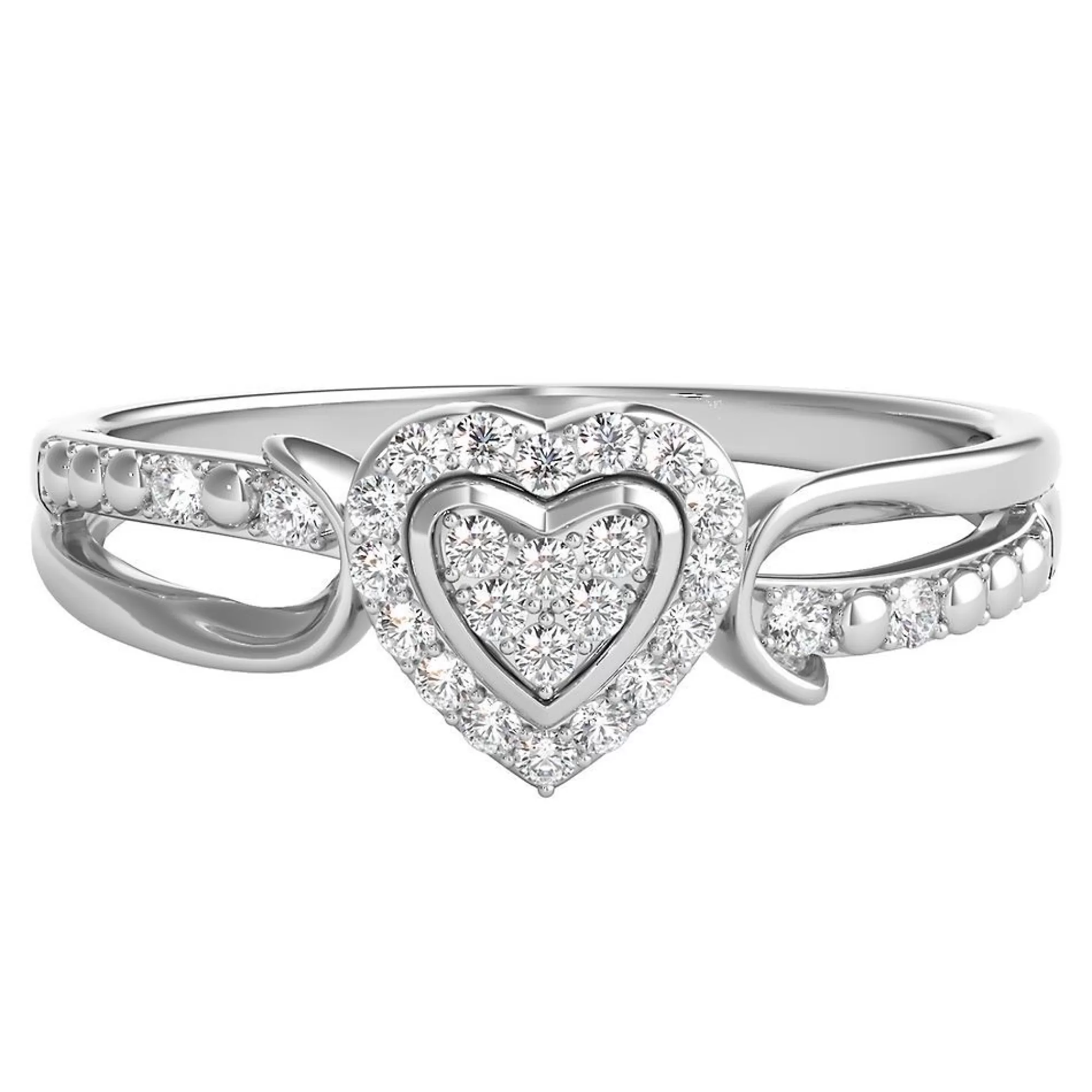 Rings^* 1/10 Ct. Tw. Diamond Heart Promise Ring In Sterling Silver