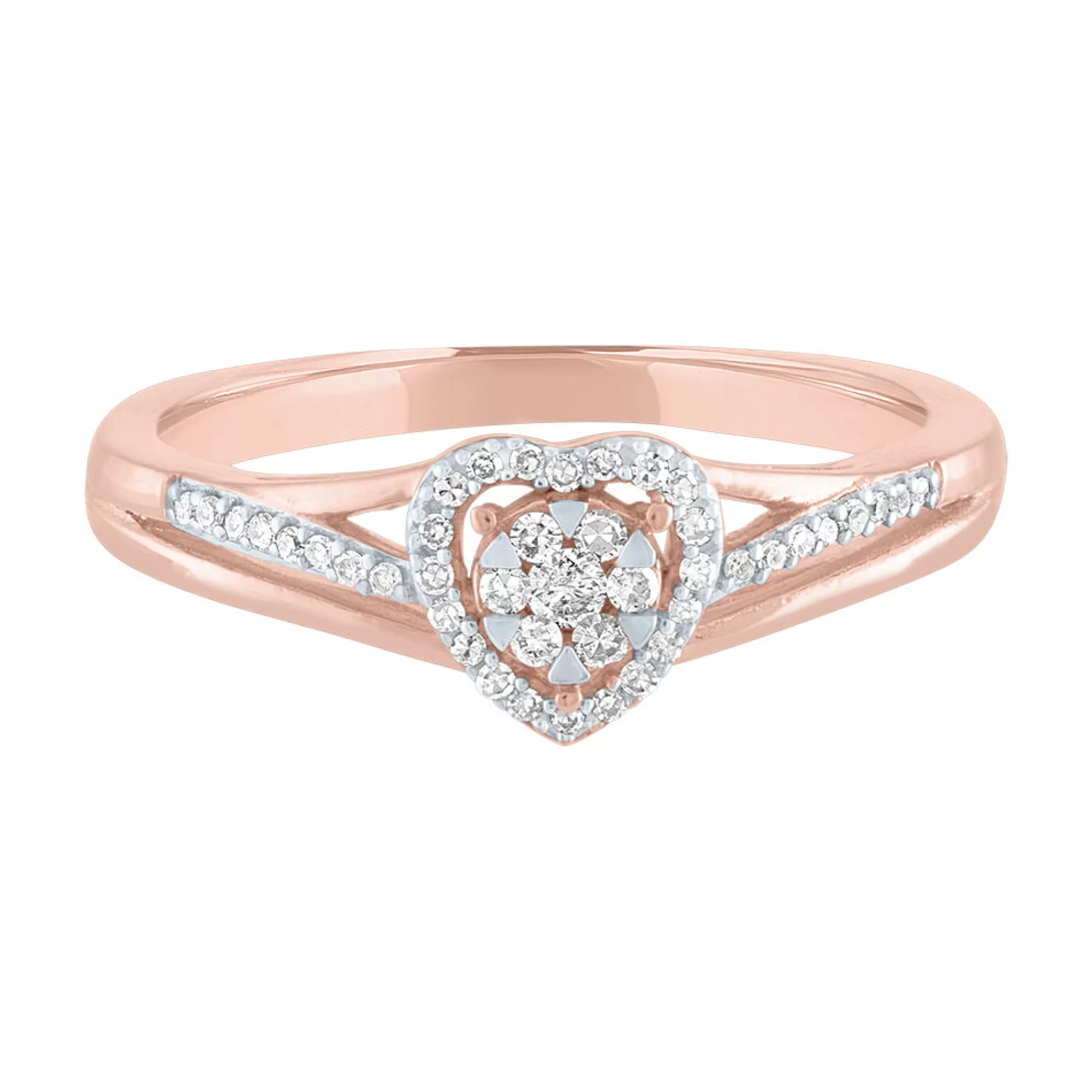 Rings^* 1/10 Ct. Tw. Diamond Heart Ring In 10K Rose Gold