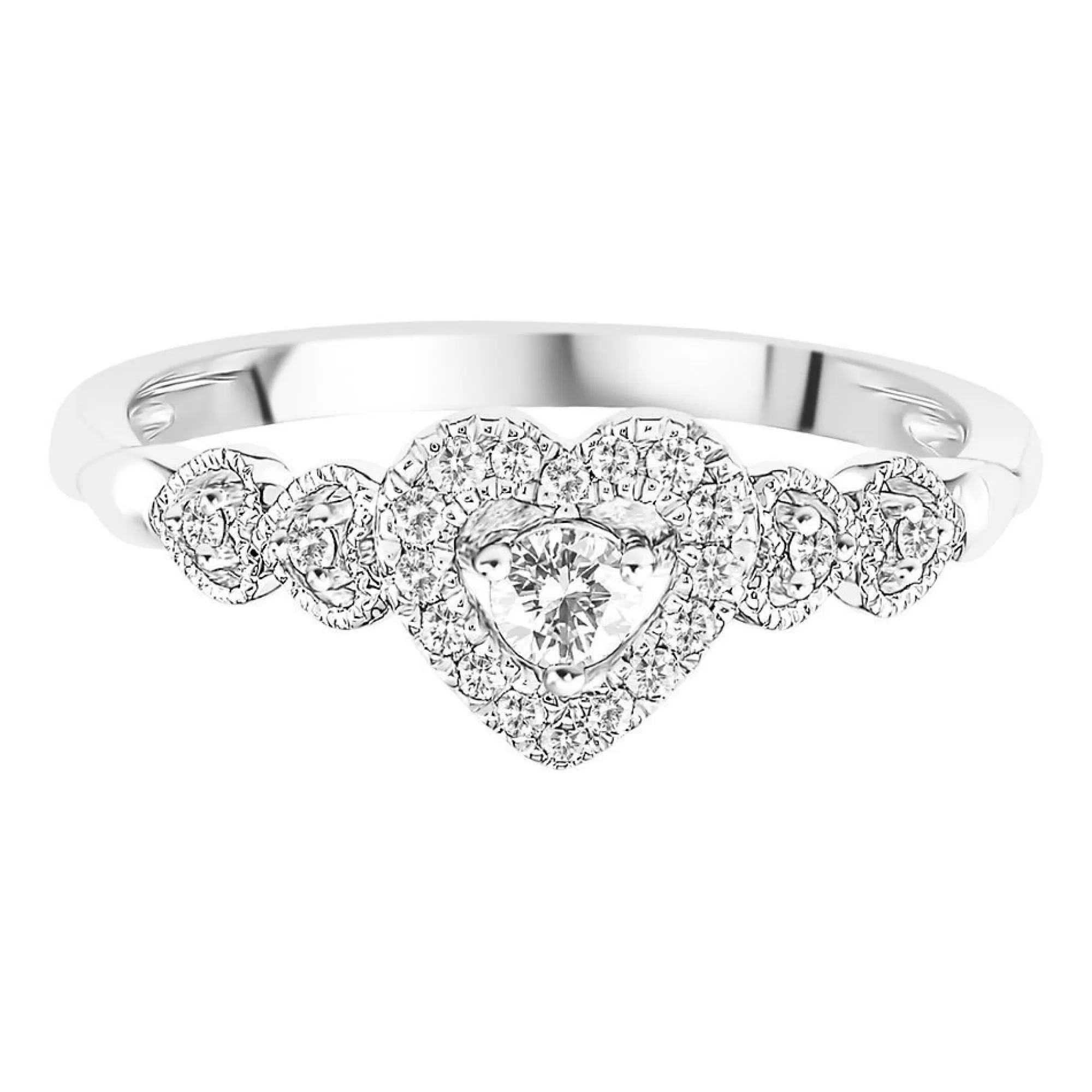 Rings^* 1/5 Ct. Tw. Diamond Heart Ring In 10K White Gold