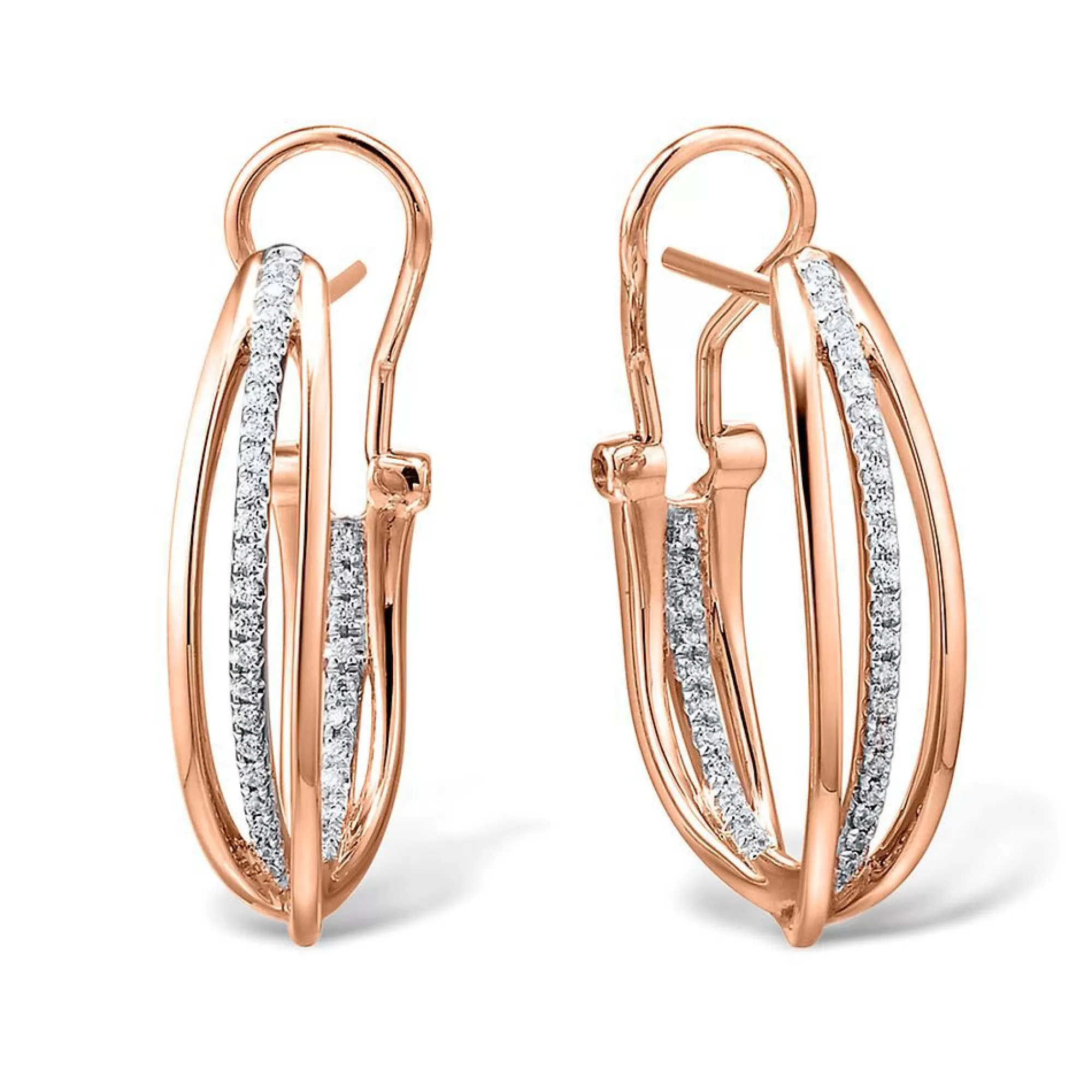 Earrings^* 1/10 Ct. Tw. Diamond Hoop Earrings In 10K Rose Gold