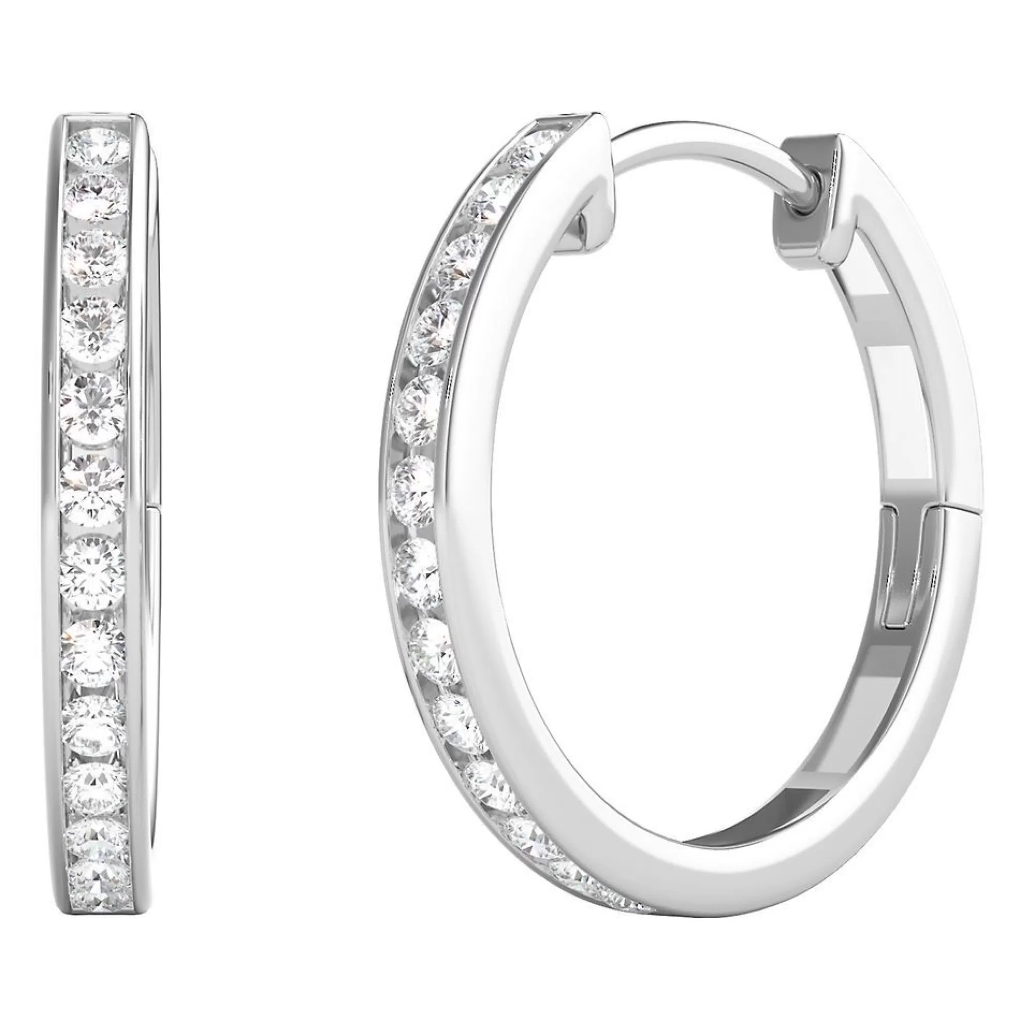 Earrings^* 1/4 Ct. Tw. Diamond Hoop Earrings In 10K White Gold