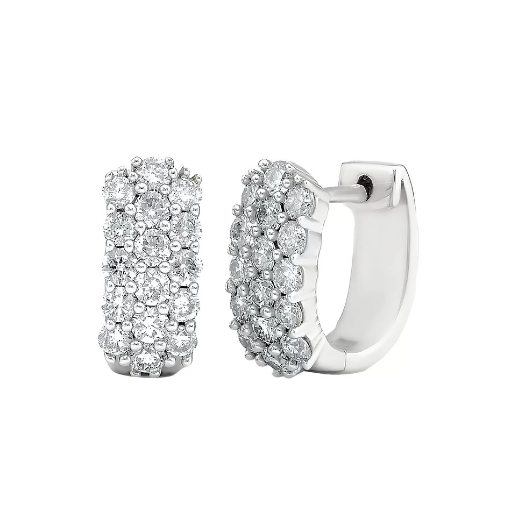 Earrings^* 1 Ct. Tw. Diamond Hoop Earrings In 14K White Gold