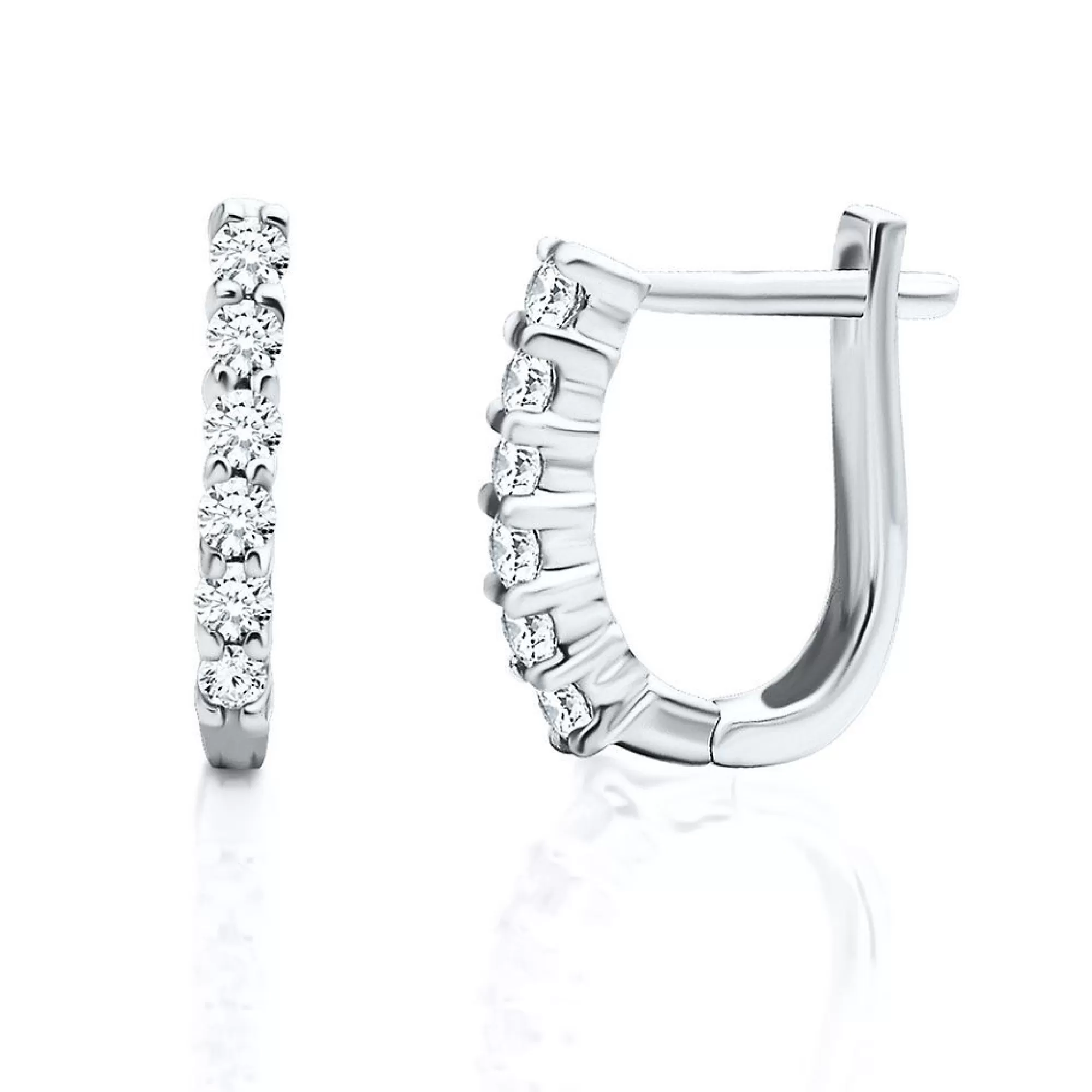 Earrings^* 1/4 Ct. Tw. Diamond Hoop Earrings In 14K White Gold