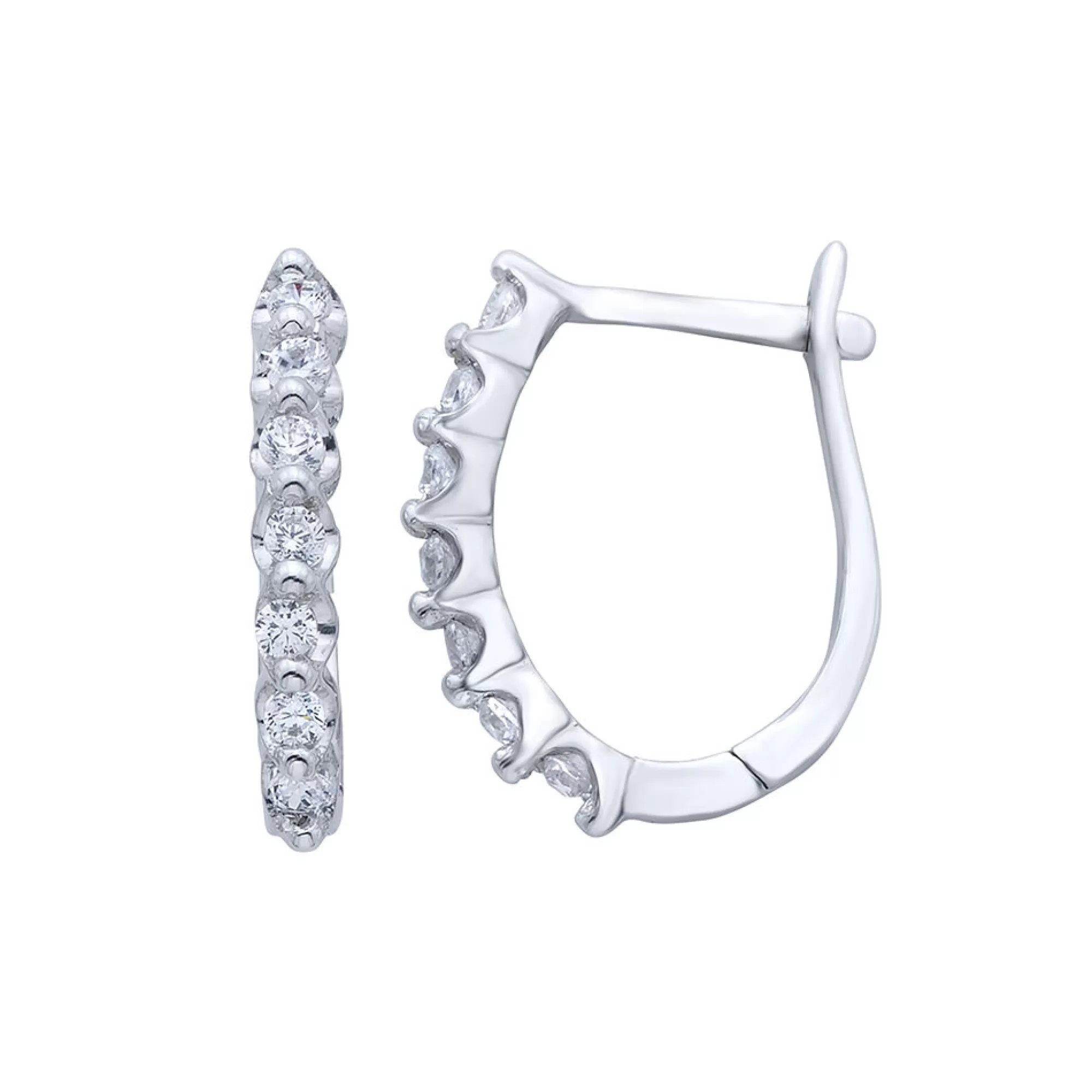 Earrings^* 1/4 Ct. Tw. Diamond Hoop Earrings In 10K White Gold