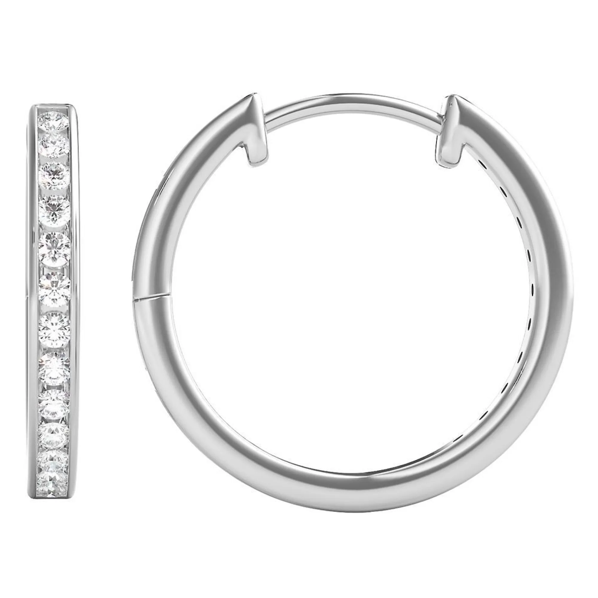 Earrings^* 1/4 Ct. Tw. Diamond Hoop Earrings In 10K White Gold