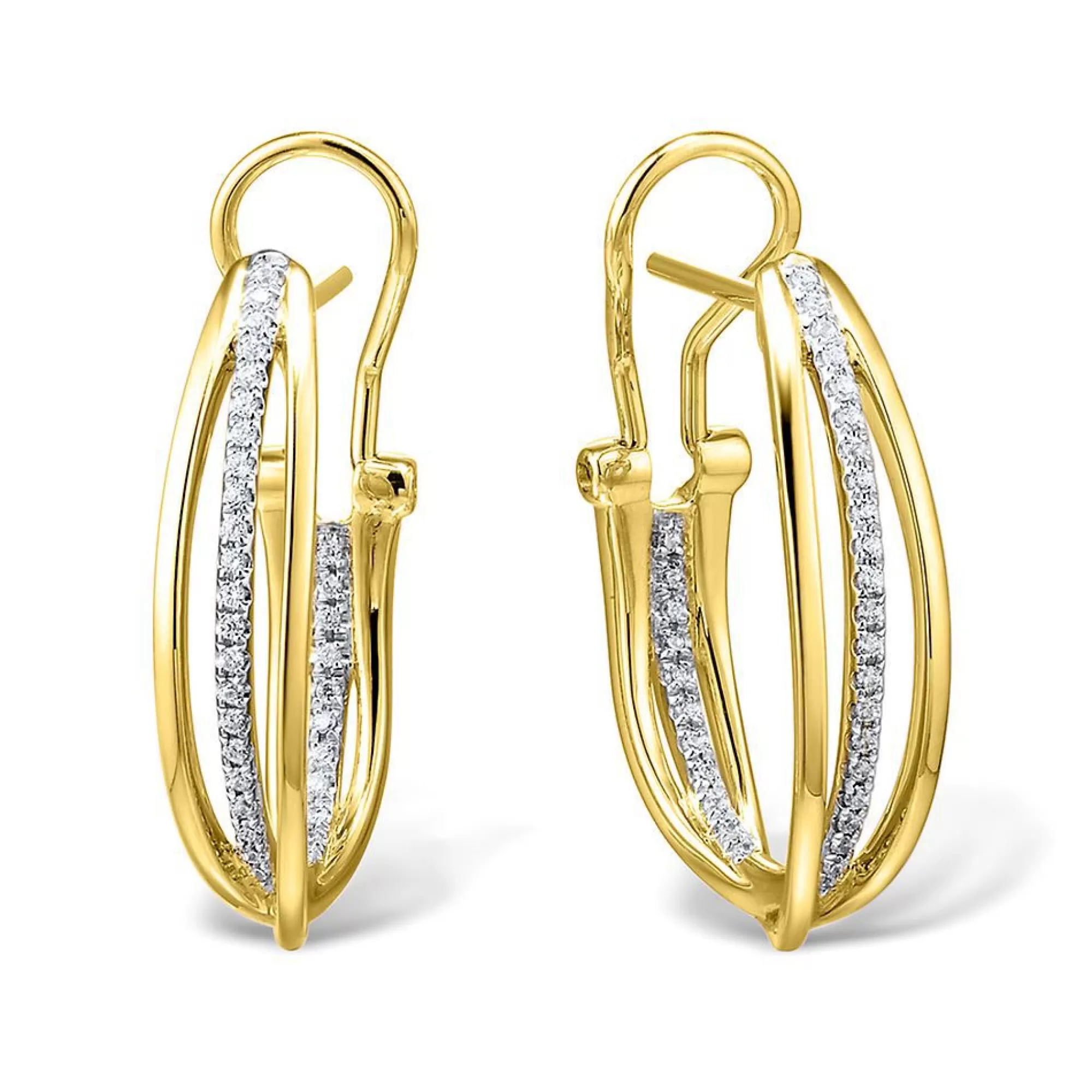 Earrings^* 1/10 Ct. Tw. Diamond Hoop Earrings In 10K Yellow Gold