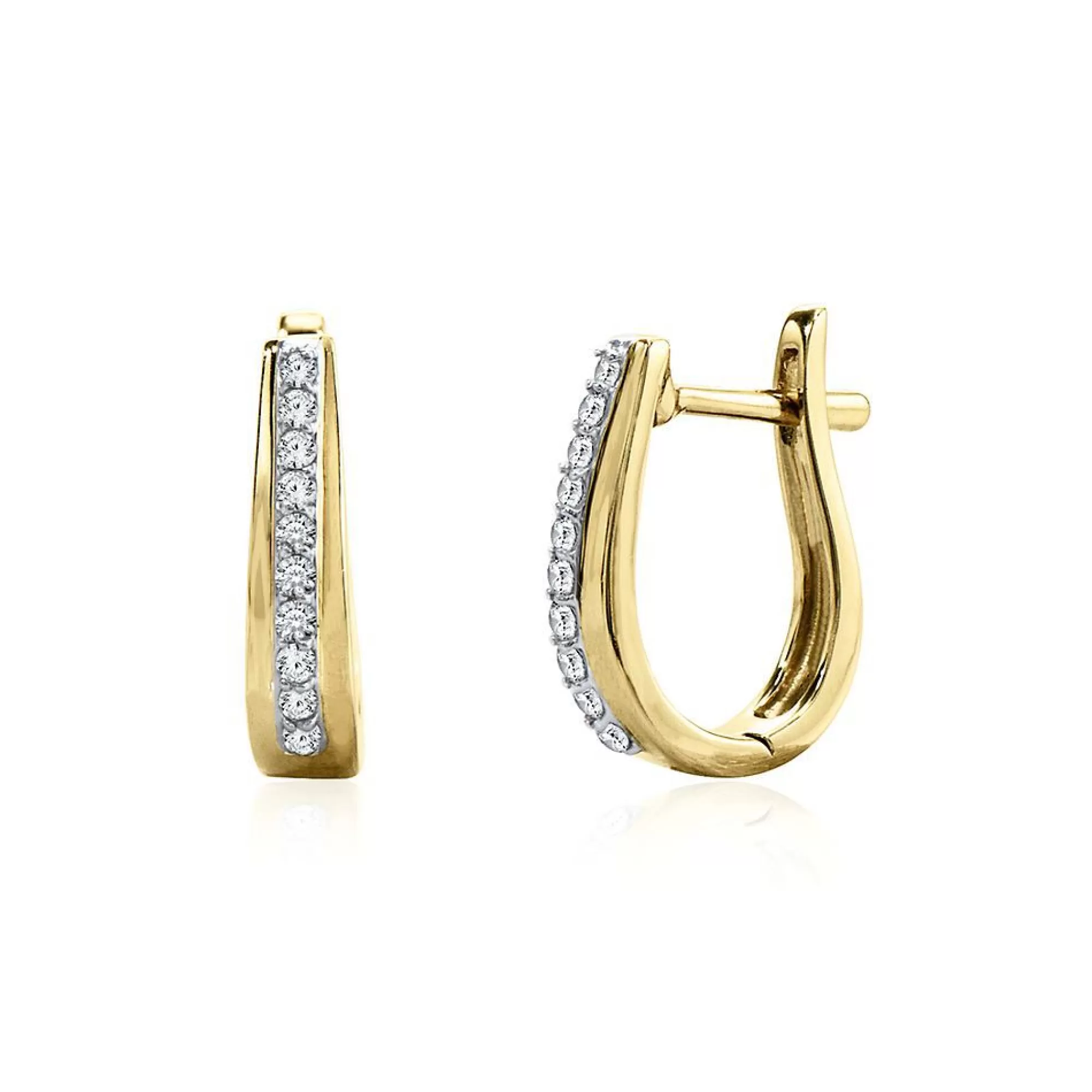 Earrings^* 1/4 Ct. Tw. Diamond Hoop Earrings In 10K Yellow Gold