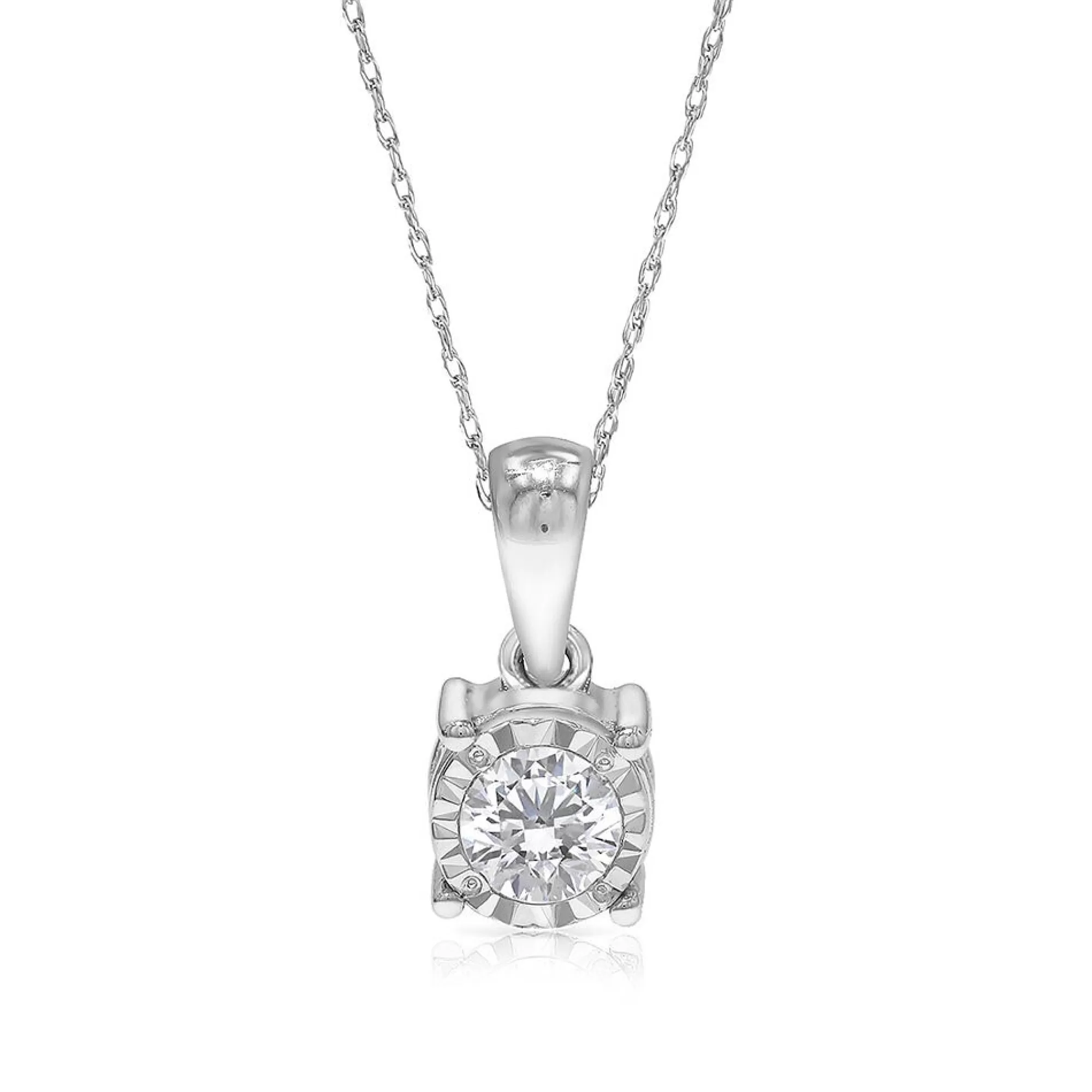 Necklaces & Pendants^* 1/2 Ct. Tw. Diamond Illusion Pendant In 10K White Gold