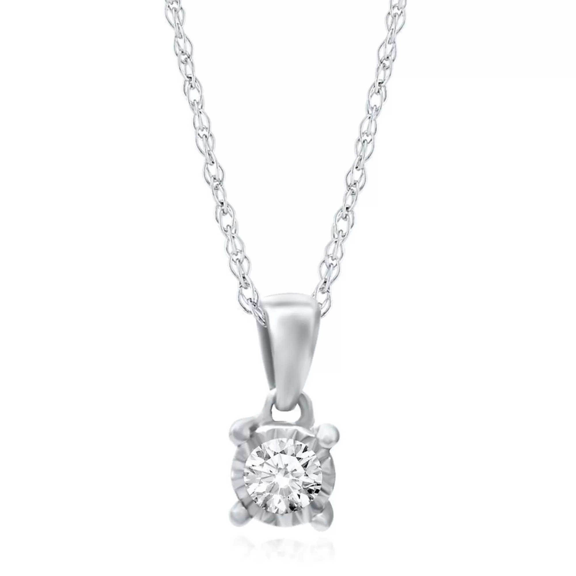 Necklaces & Pendants^* 1/10 Ct. Tw. Diamond Illusion Pendant In 10K White Gold