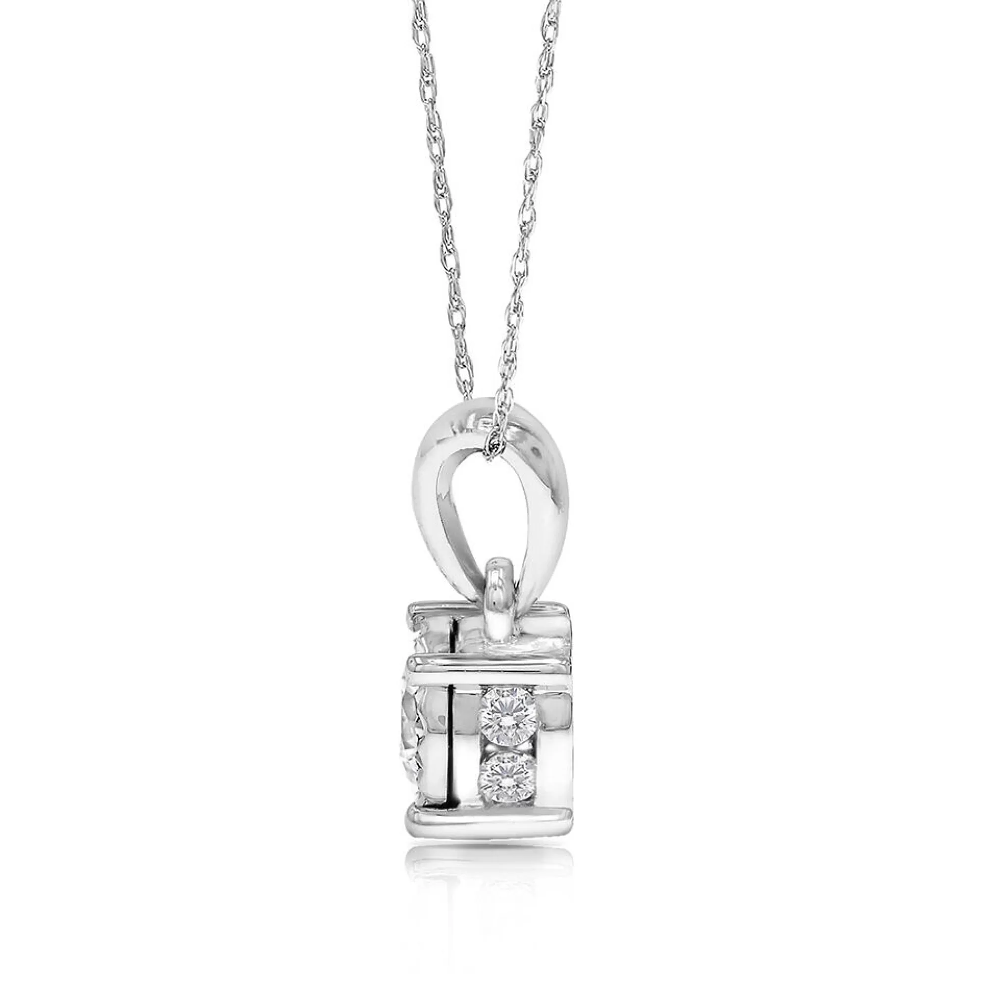 Necklaces & Pendants^* 1/2 Ct. Tw. Diamond Illusion Pendant In 10K White Gold