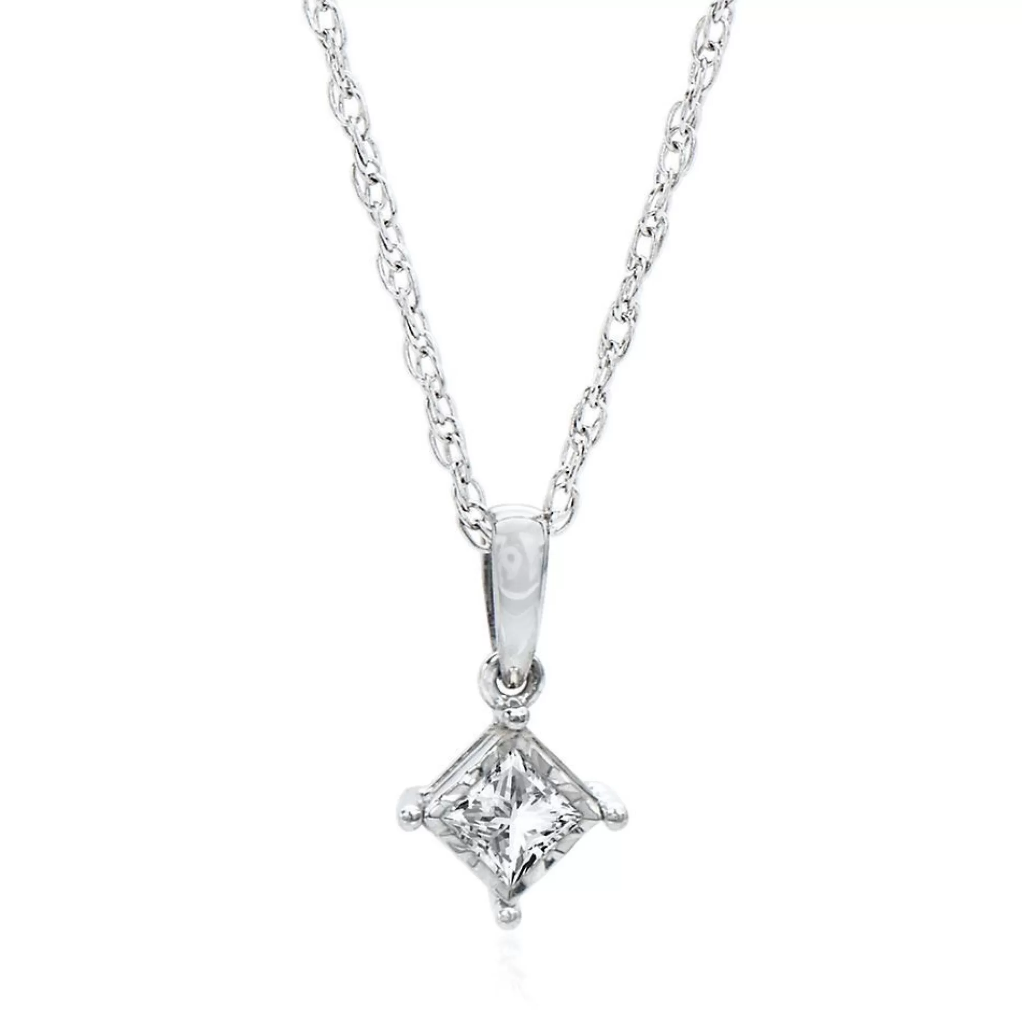 Necklaces & Pendants^* 1/4 Ct. Tw. Diamond Illusion Solitaire Pendant In 10K White Gold