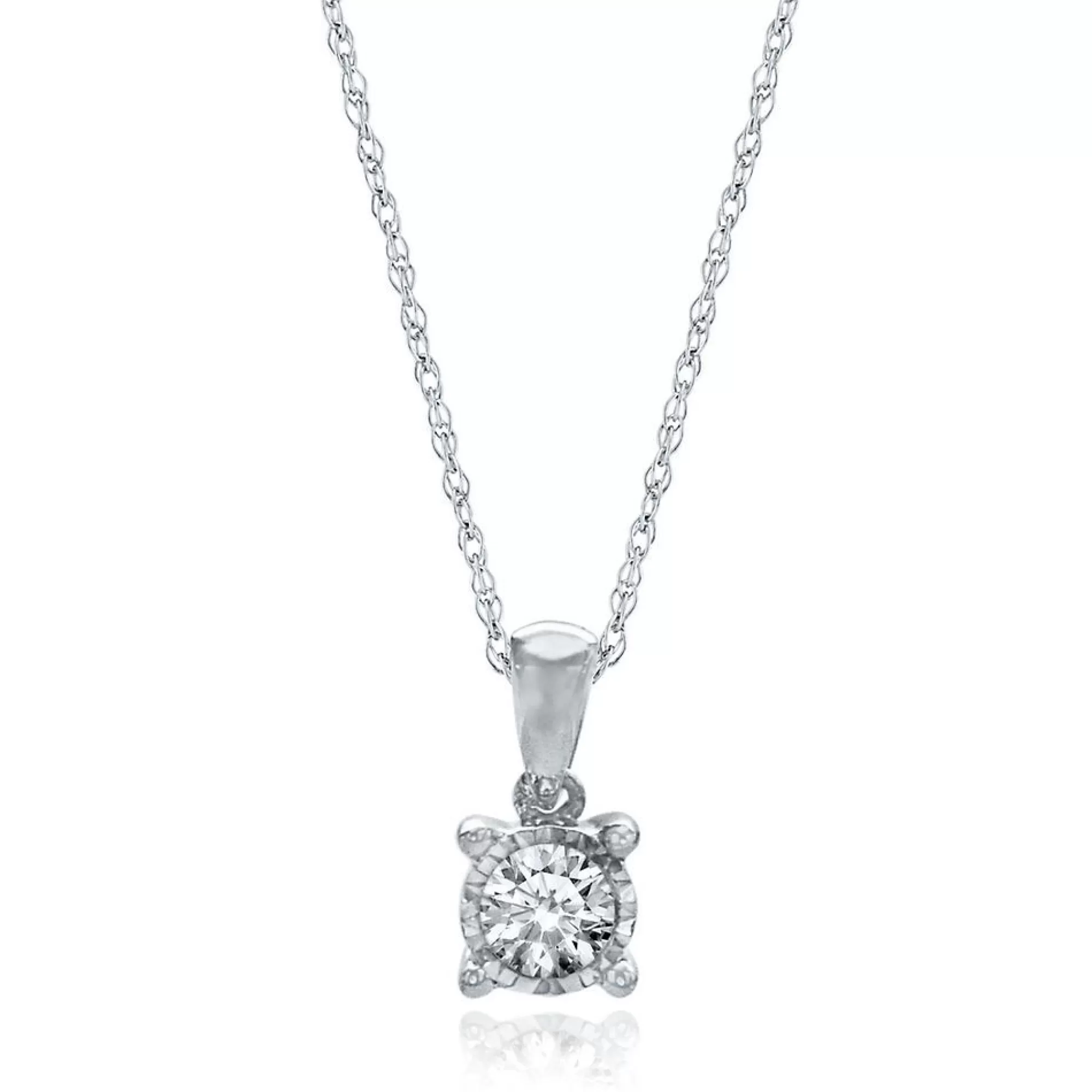 Necklaces & Pendants^* 1/4 Ct. Tw. Diamond Illusion Solitaire Pendant In 10K White Gold