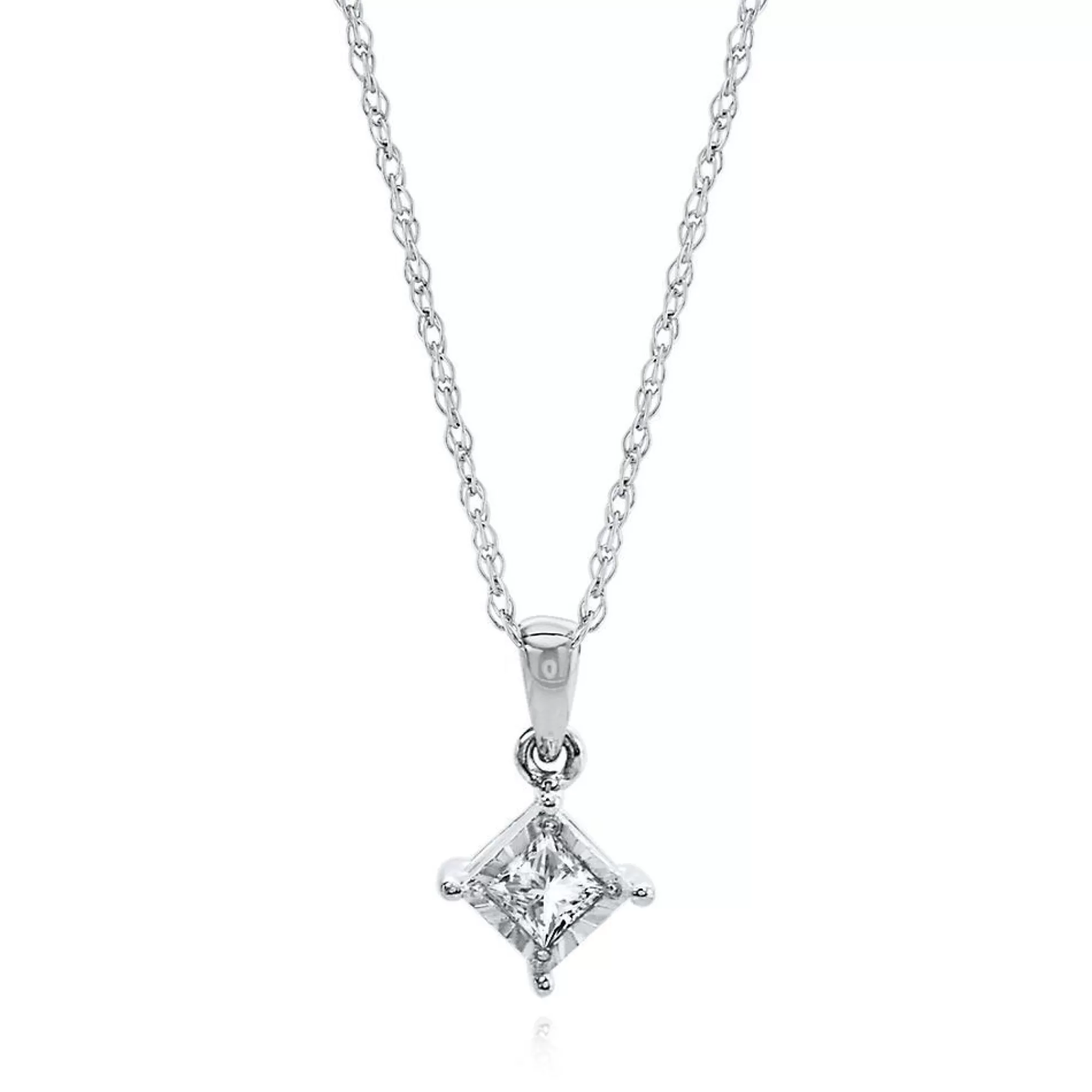 Necklaces & Pendants^* 1/10 Ct. Tw. Diamond Illusion Solitaire Pendant In 10K White Gold