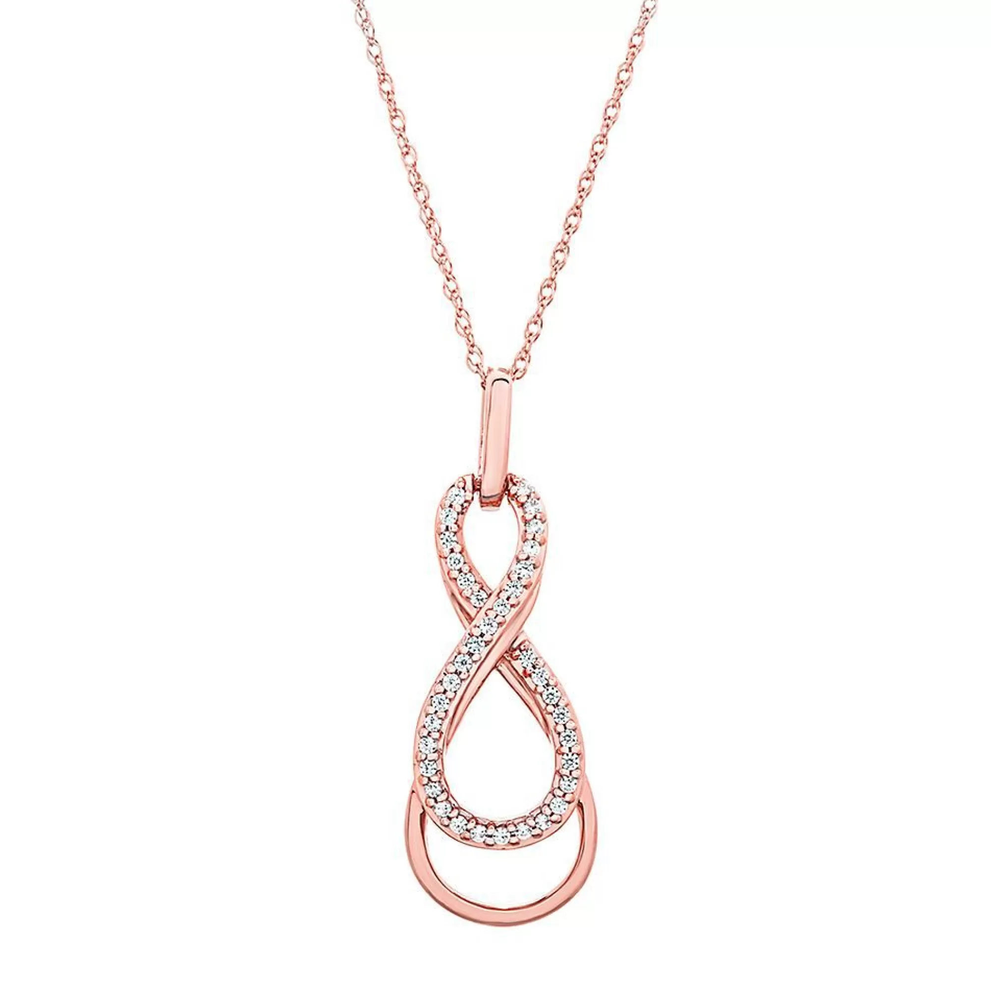 Necklaces & Pendants^* 1/10 Ct. Tw. Diamond Infinity Pendant In 10K Rose Gold