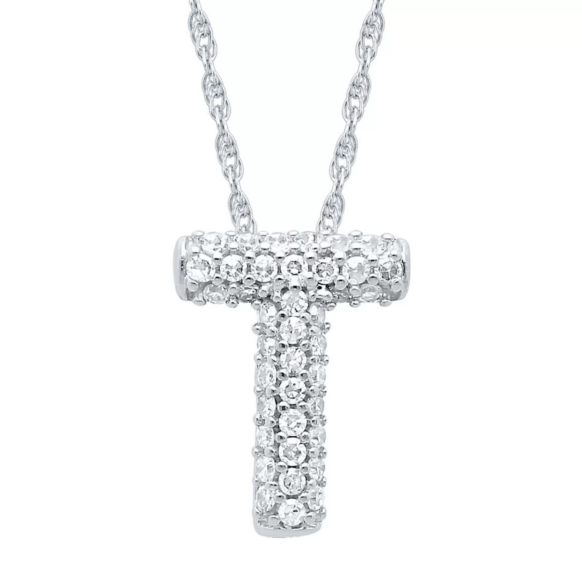 Necklaces & Pendants^* 1/7 Ct. Tw. Diamond Initial Pendant In 10K White Gold