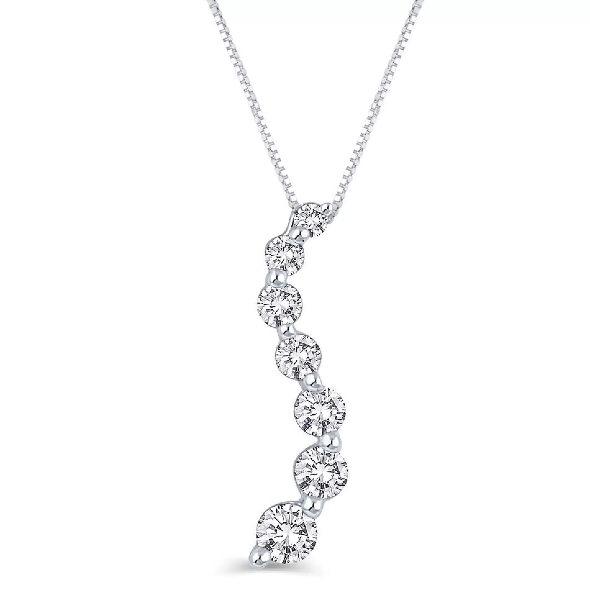 Necklaces & Pendants^* 1/4 Ct. Tw. Diamond Journey Pendant In 10K White Gold