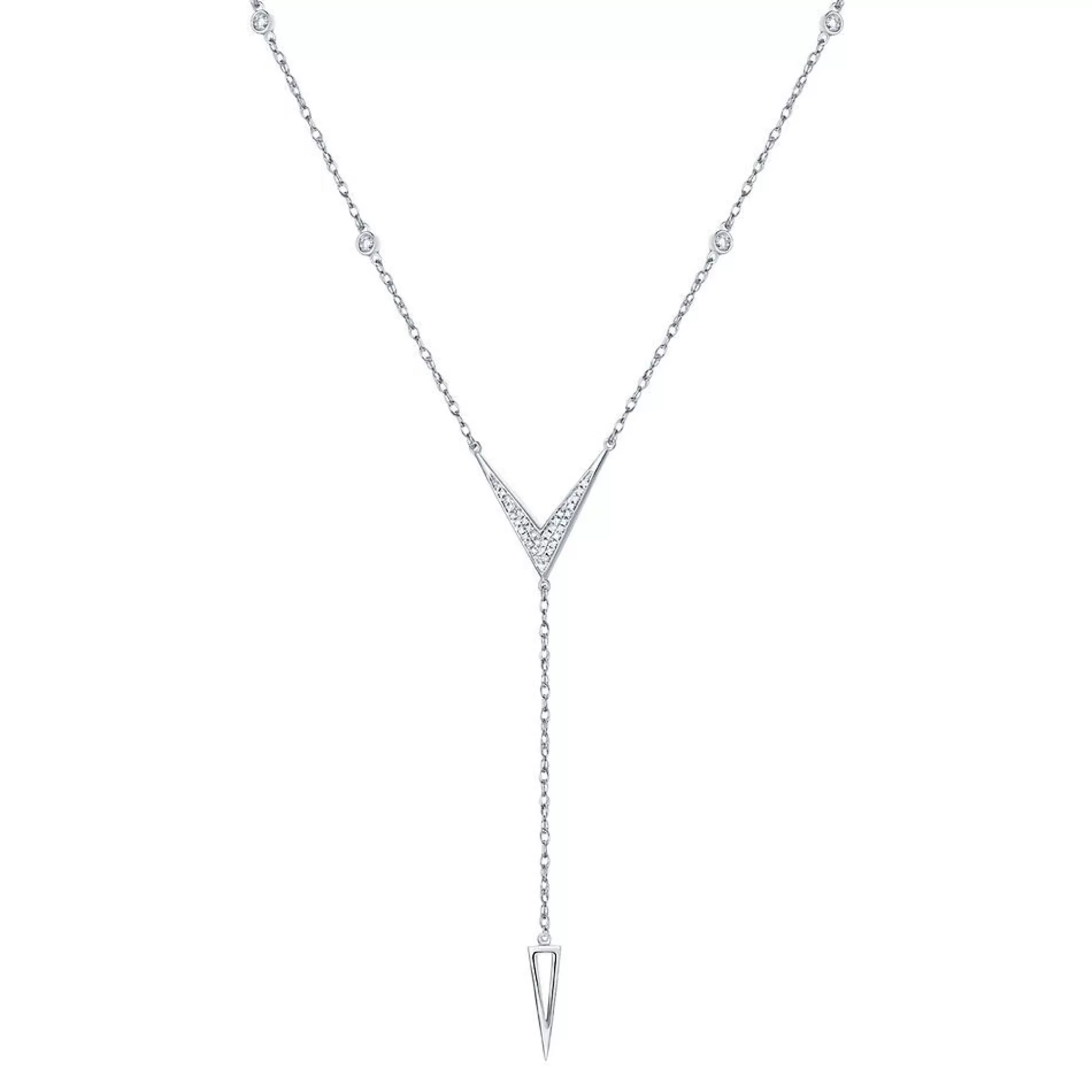 Necklaces & Pendants^* 1/10 Ct. Tw. Diamond Lariat Necklace In 10K White Gold