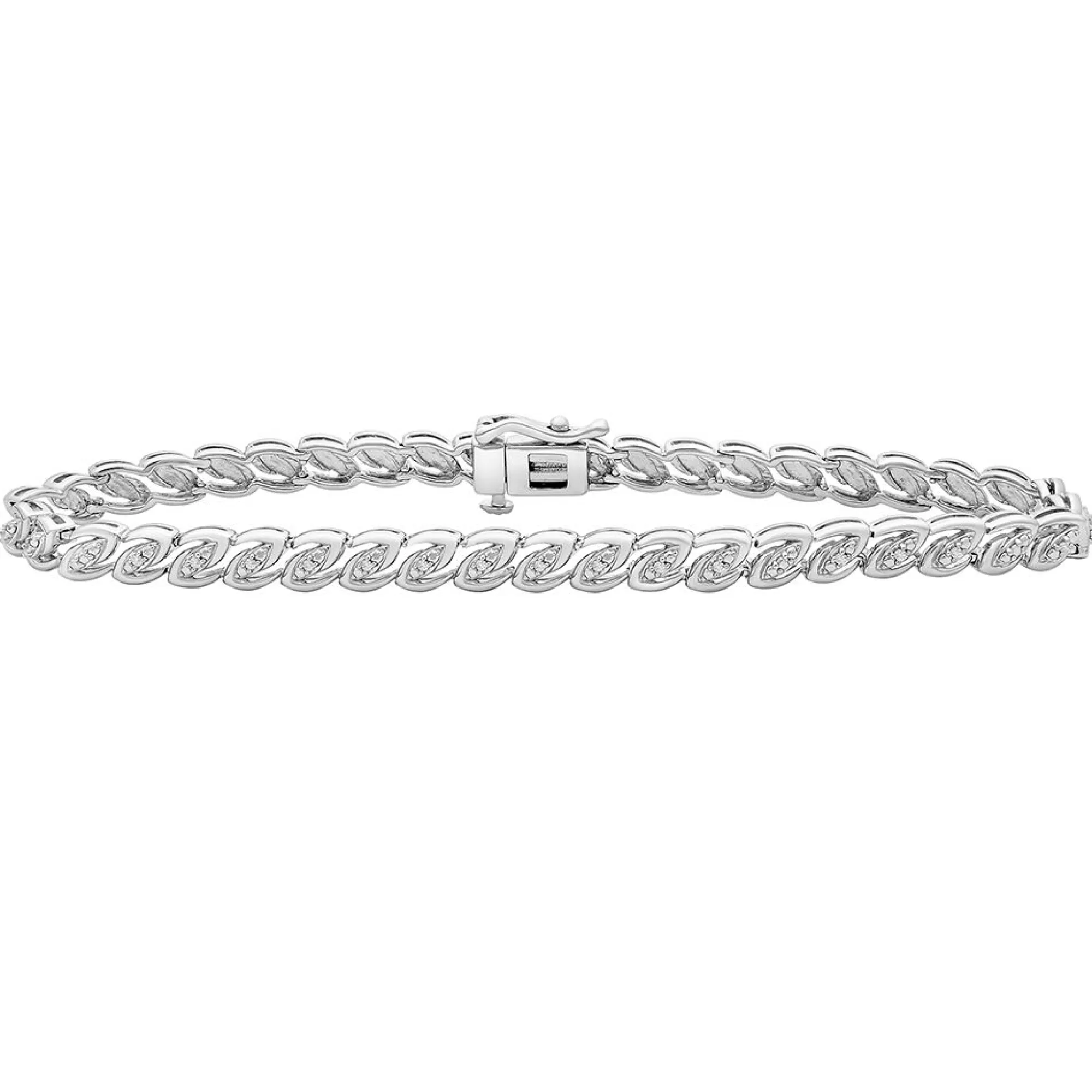 Bracelets^* 1/10 Ct. Tw. Diamond Link Bracelet In Sterling Silver