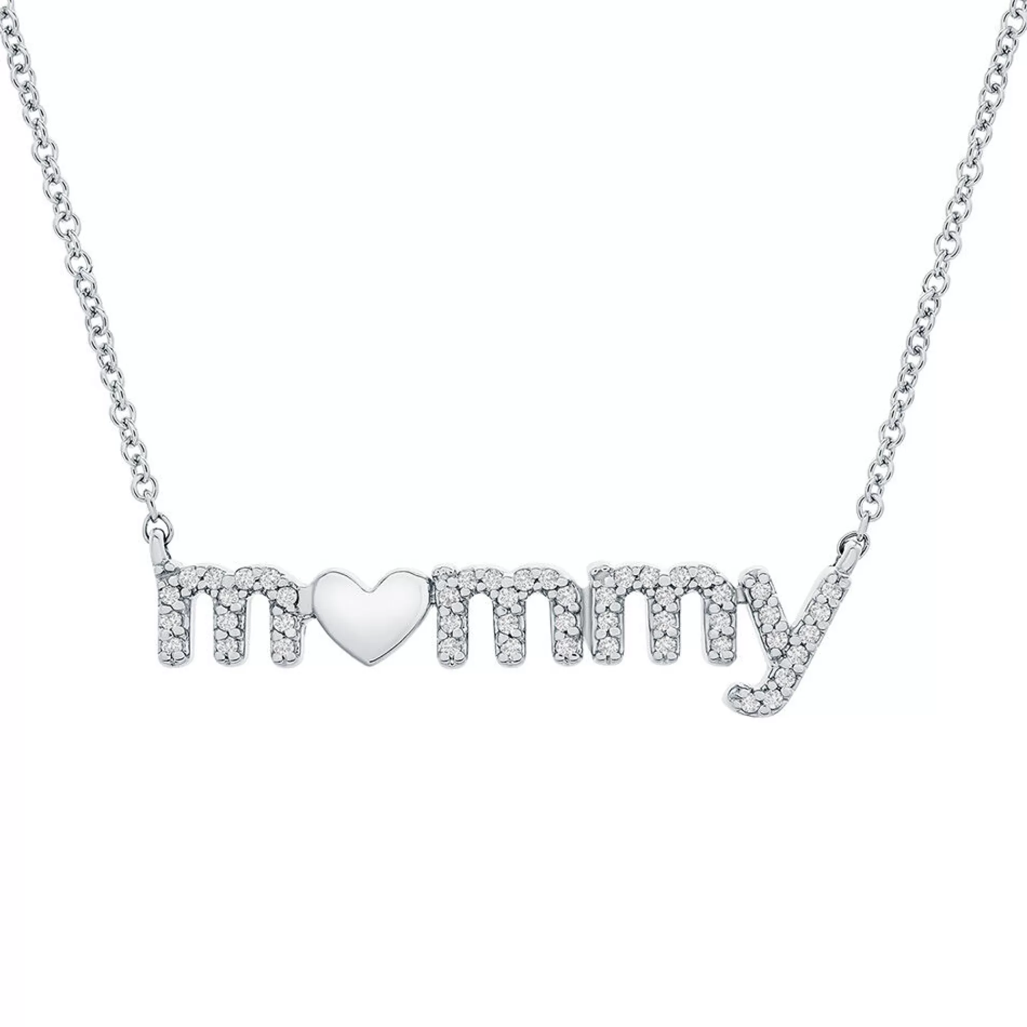 Necklaces & Pendants^* 1/7 Ct. Tw. Diamond "Mommy" Necklace In Sterling Silver