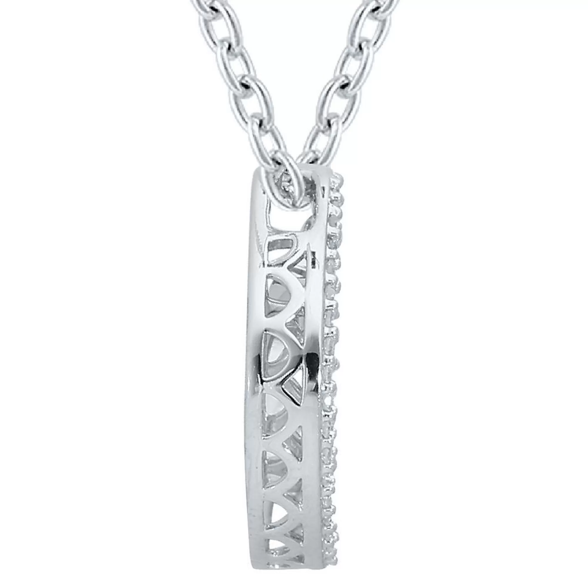 Necklaces & Pendants^* 1/5 Ct. Tw. Diamond Moon & Star Pendant In Sterling Silver