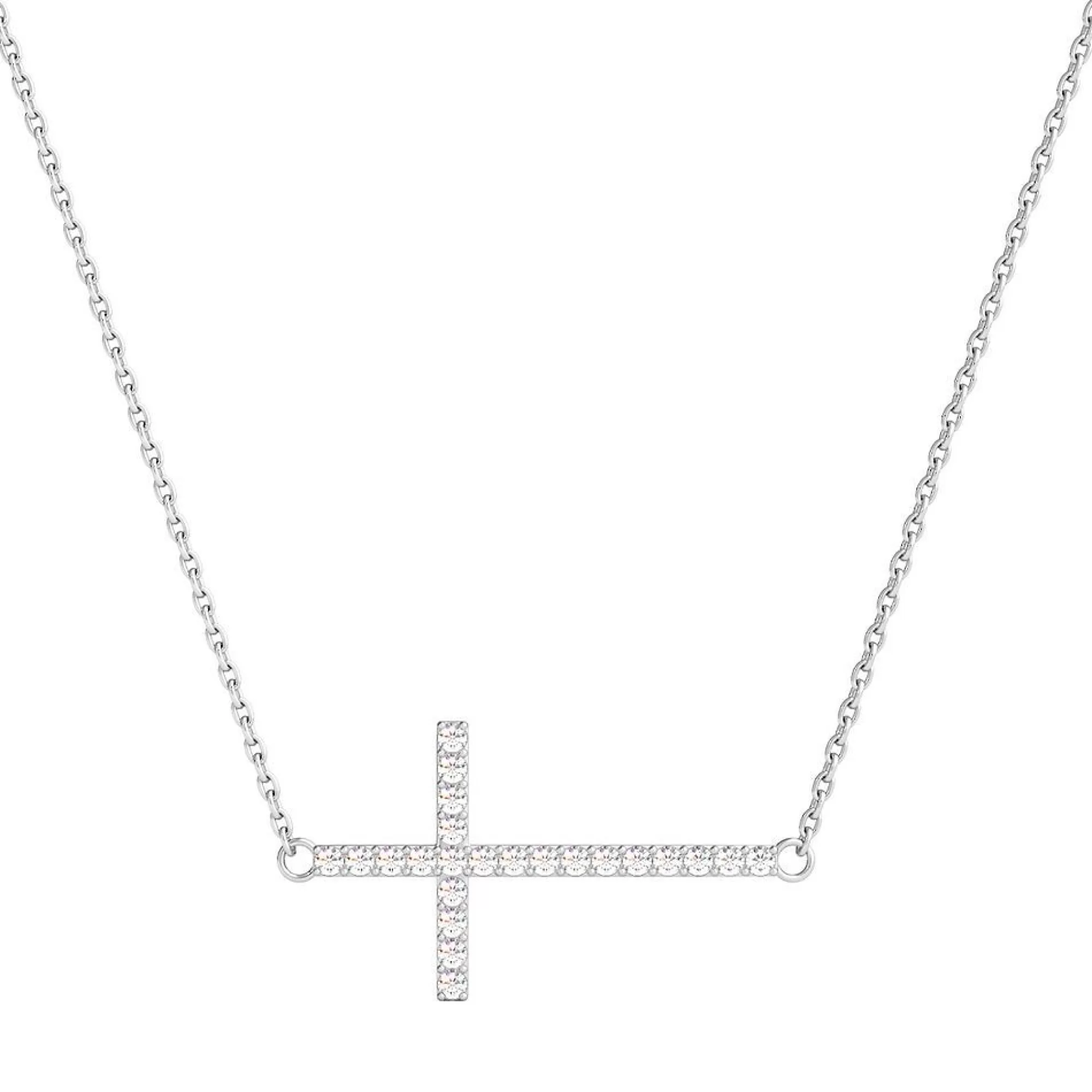 Necklaces & Pendants^* 1/5 Ct. Tw. Diamond Sideways Cross Pendant In Sterling Silver