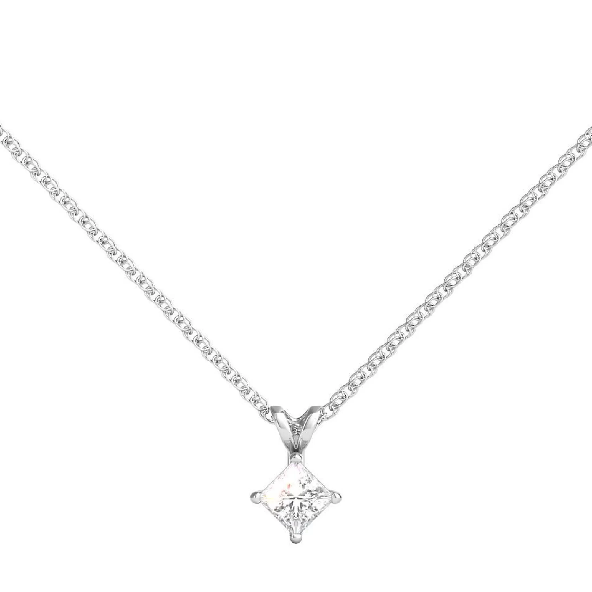 Necklaces & Pendants^Prima 1/2 Ct. Tw. Diamond Solitaire Pendant In 14K White Gold