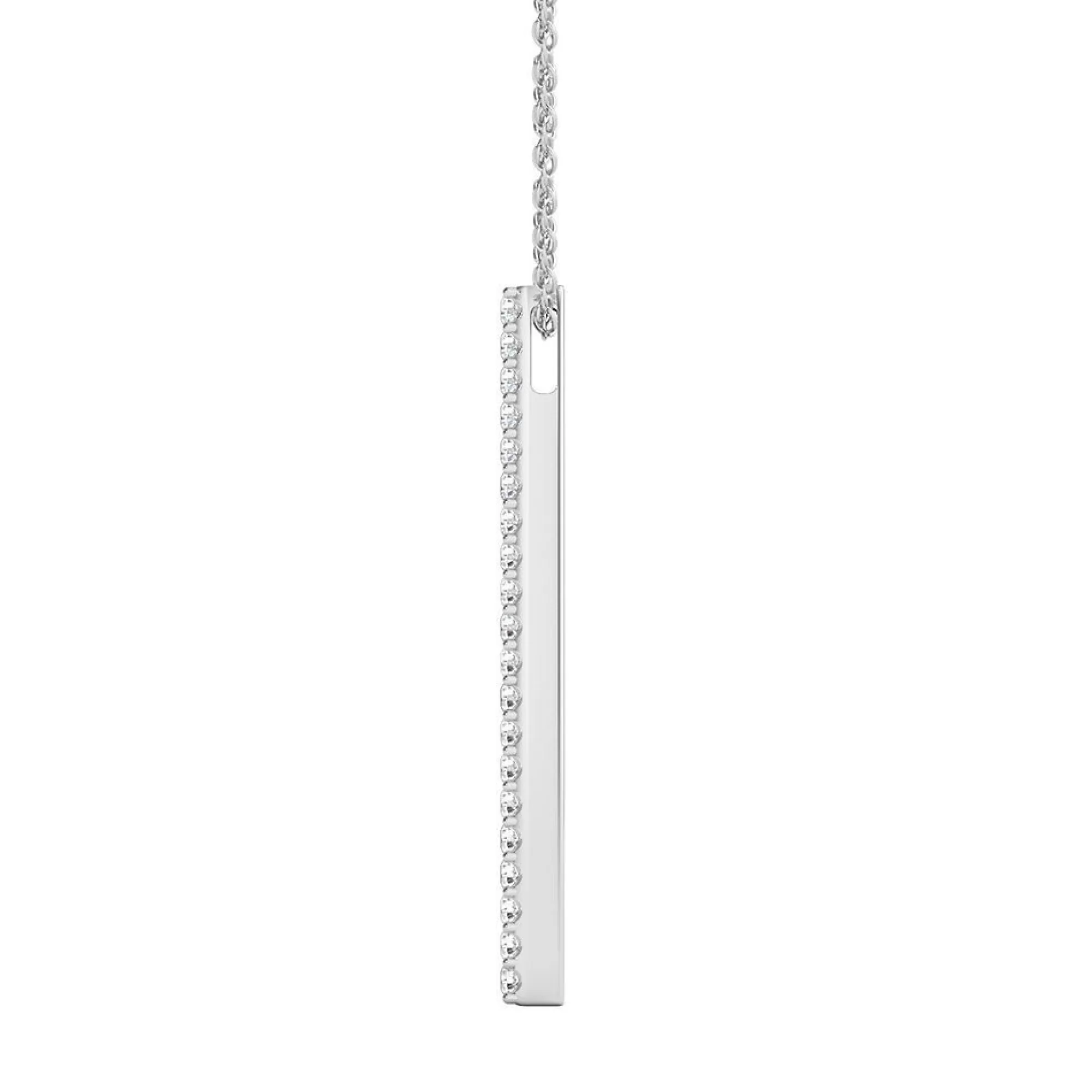 Necklaces & Pendants^Layering & Stacking 1/4 Ct. Tw. Diamond Stick Pendant In 10K White Gold