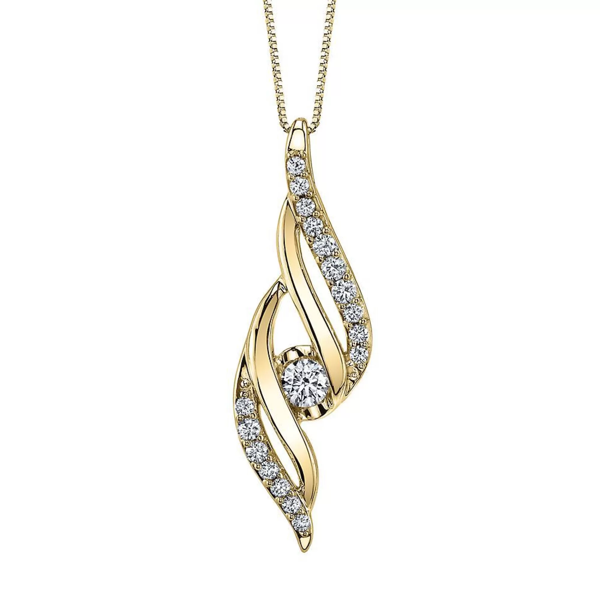 Necklaces & Pendants^Sirena® 1/4 Ct. Tw. Diamond Swirl Pendant In 14K Yellow Gold