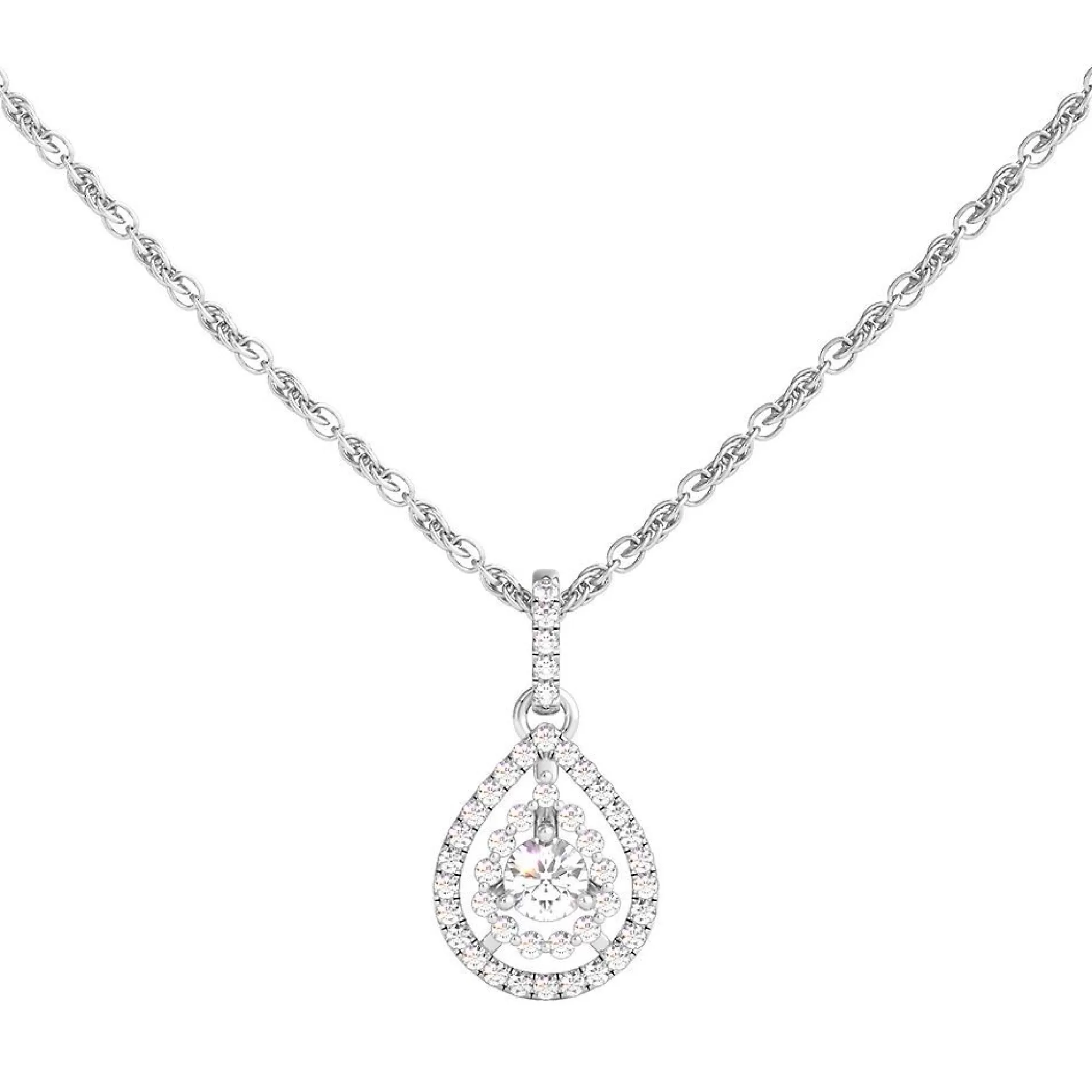 Necklaces & Pendants^* 1/3 Ct. Tw. Diamond Teardrop Pendant In 10K White Gold