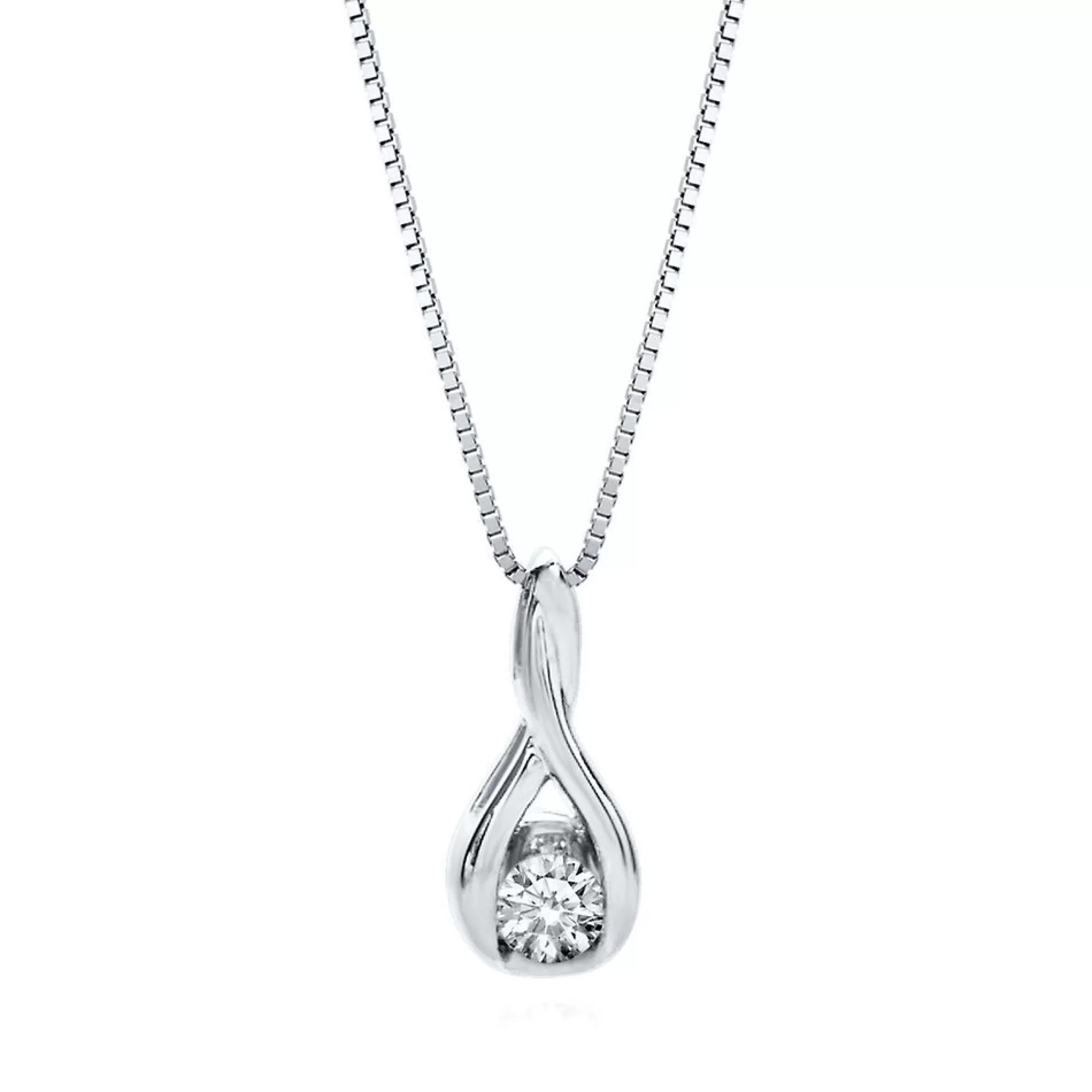 Necklaces & Pendants^Sirena® 1/7 Ct. Tw. Diamond Twist Pendant In 14K White Gold